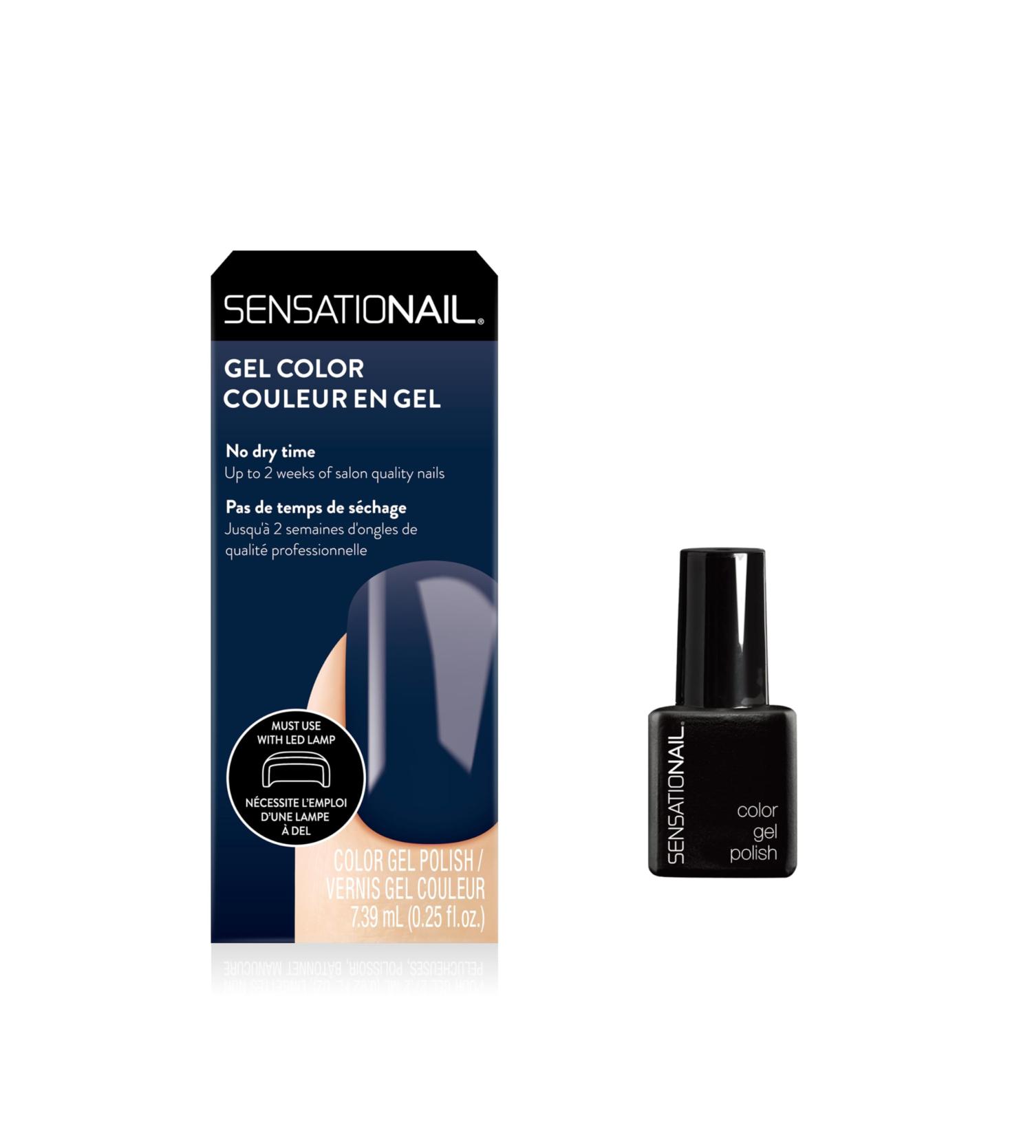 Sensationail Gel Nail Polish - At Home Quick-Cure Glossy Black | Long-Lasting No Dry Time | 7.39 mL - Buy Online on GoSupps.com