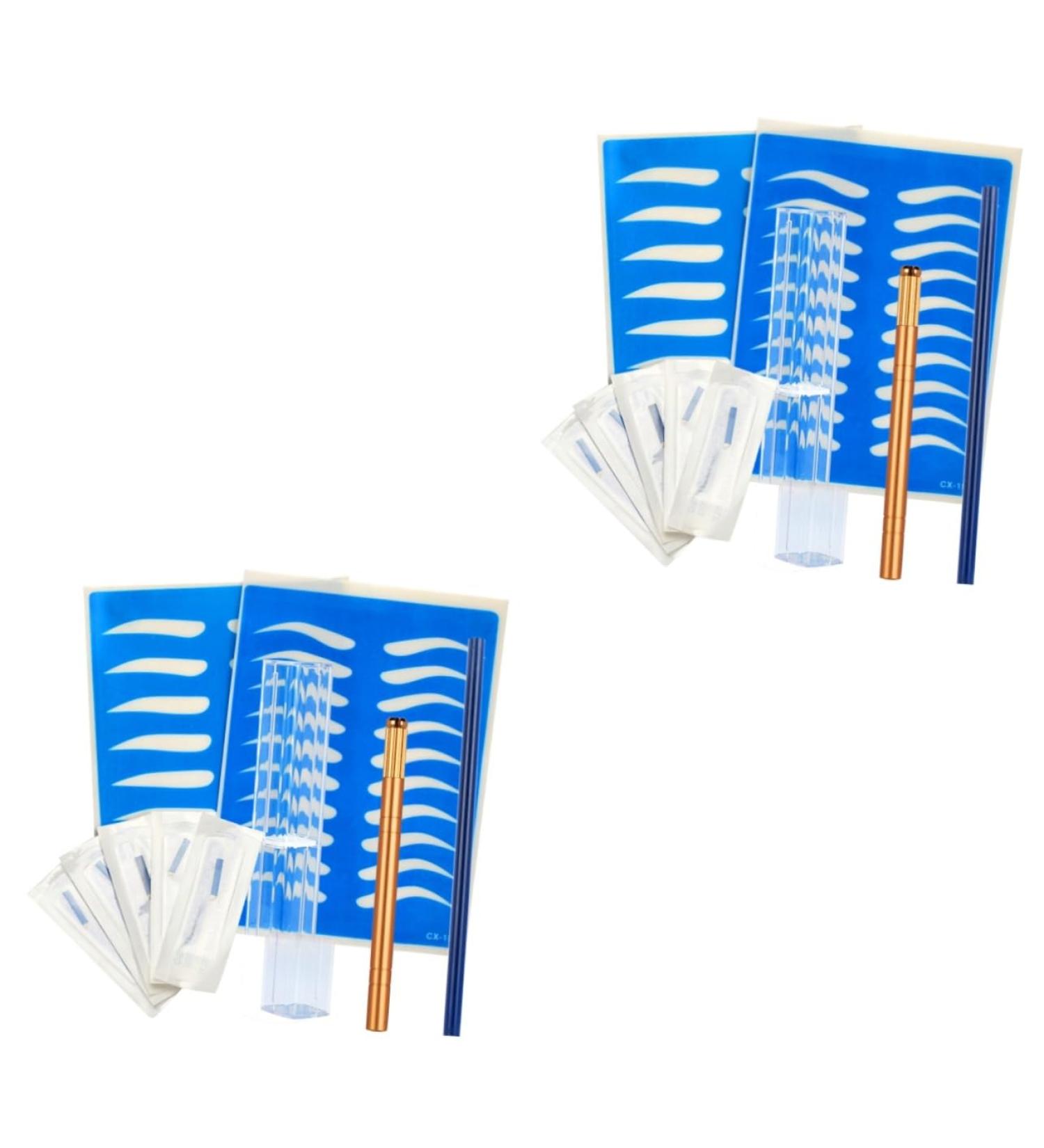 FOMIYES 2pcs Skin Golden Kit Manual Storage Eyebrow Practice Semi-permanent Microblading Pencil Pen - Buy Online on GoSupps.com