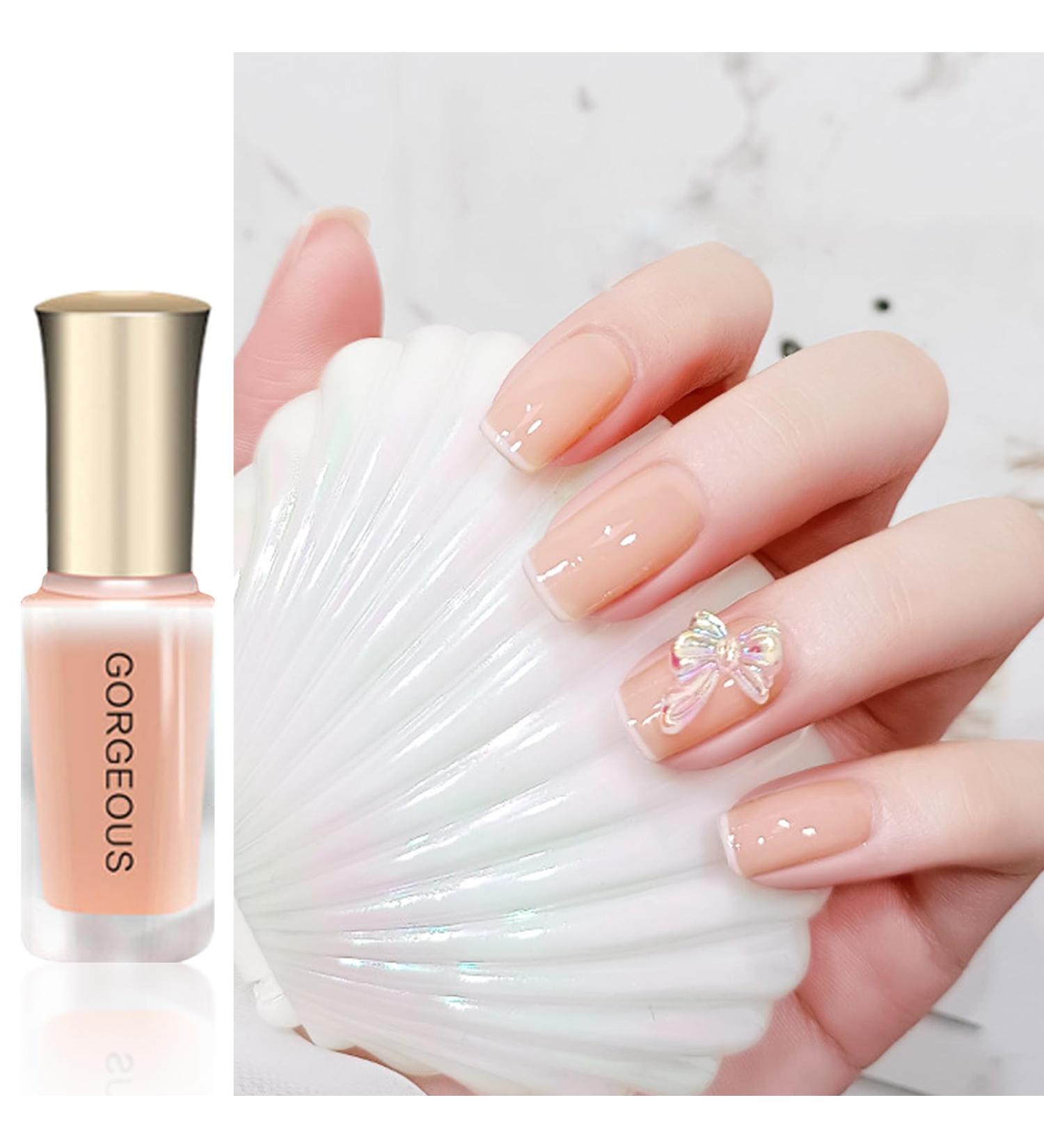 Nude Nail Polish Jelly Nude Nail Varnish Chip Resistant & Water Based Translucent Gel Polish Quick Dry Nail Polish for Art Manicure DIY at Home Highly Pigmented Nail Varnish - Buy Online on GoSupps.com
