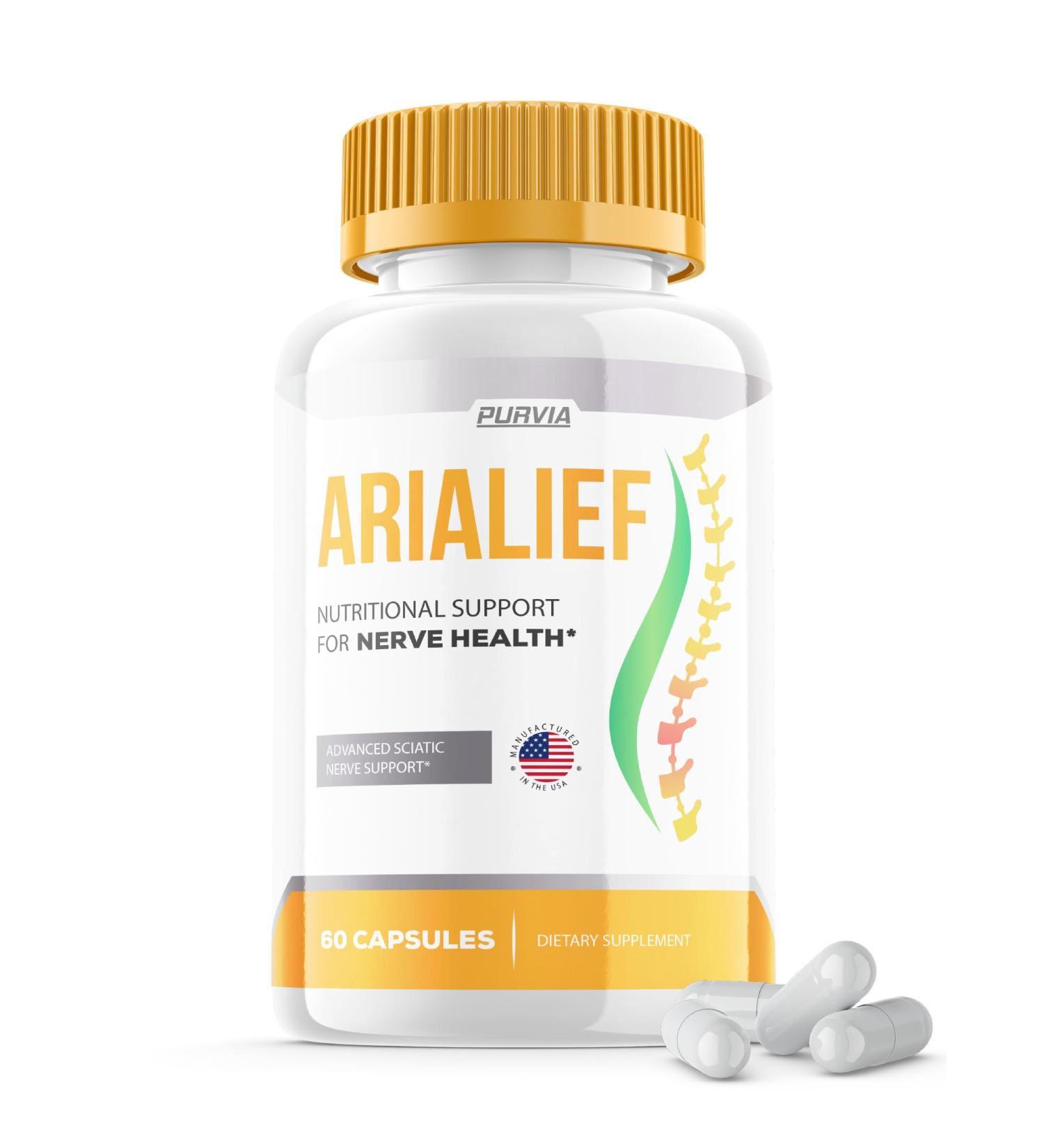 Arialief Capsules Sciatica - Official Formula - Arialief Vitamin Supplement Advanced Strength Formula Arialief Capsules Nutritional Support Maximum Strength Overall Wellness Reviews (60 Capsules) - Buy Online on GoSupps.com