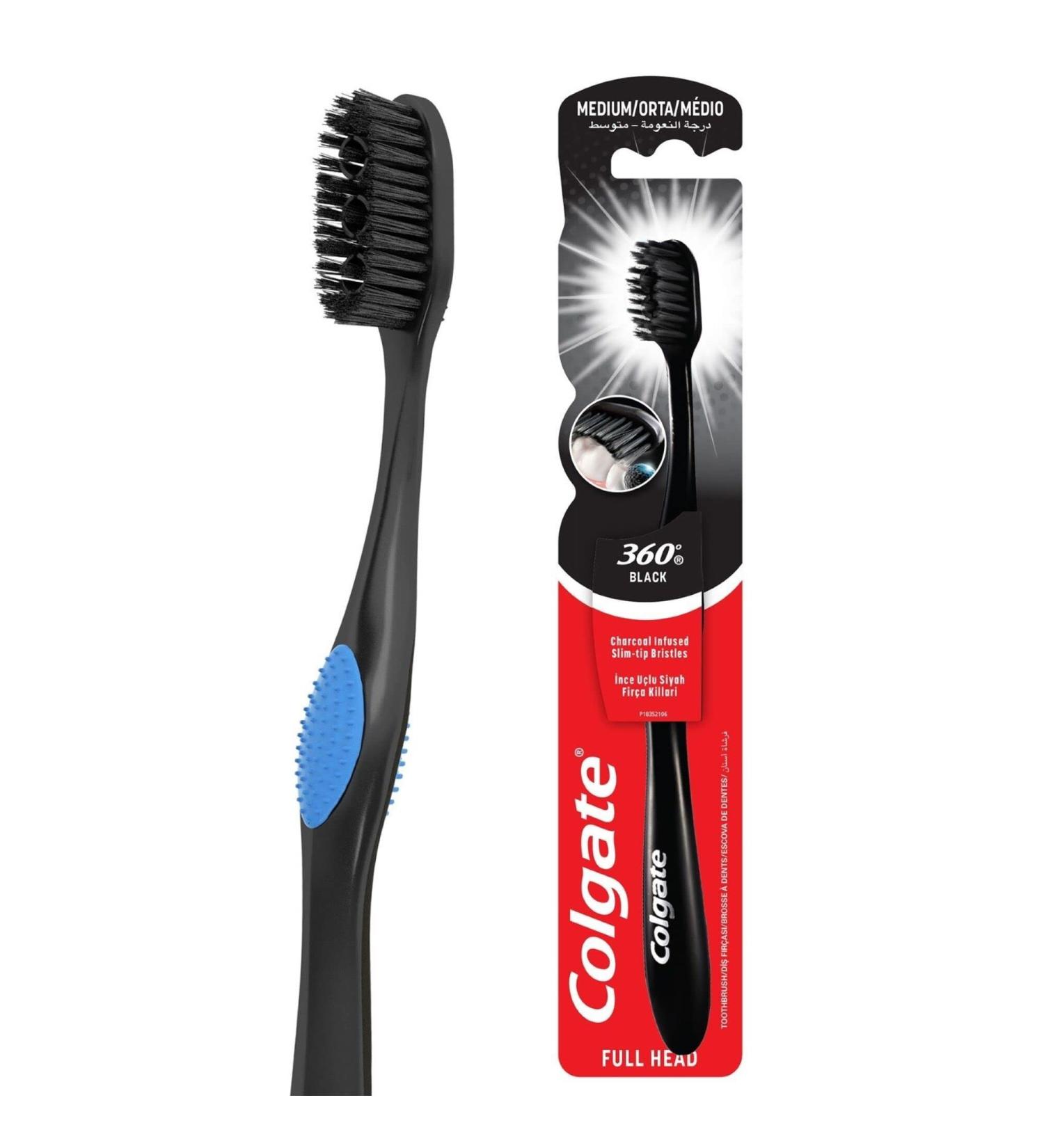 Buy Colgate 360 Anthracite Bristles Toothbrush - Medium - International Shipping Available - Buy Online on GoSupps.com