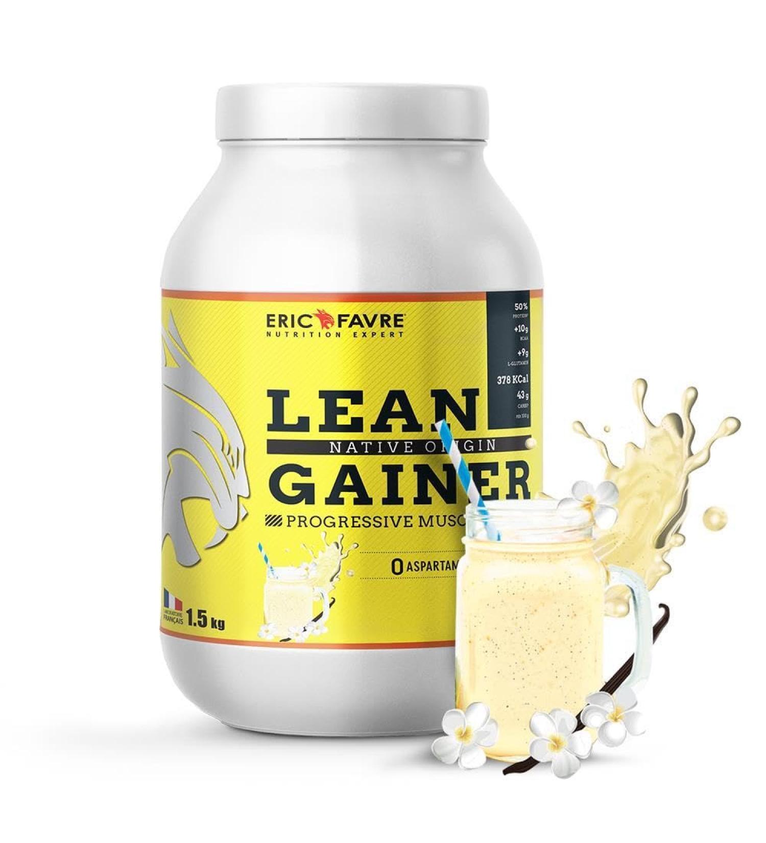 LEAN GAINER + 50% Bi Source Native Protein Enriched with Minerals Progressive Mass Gain Optimized Recovery Vanilla 1.5 kg Eric Favre - Buy Online on GoSupps.com