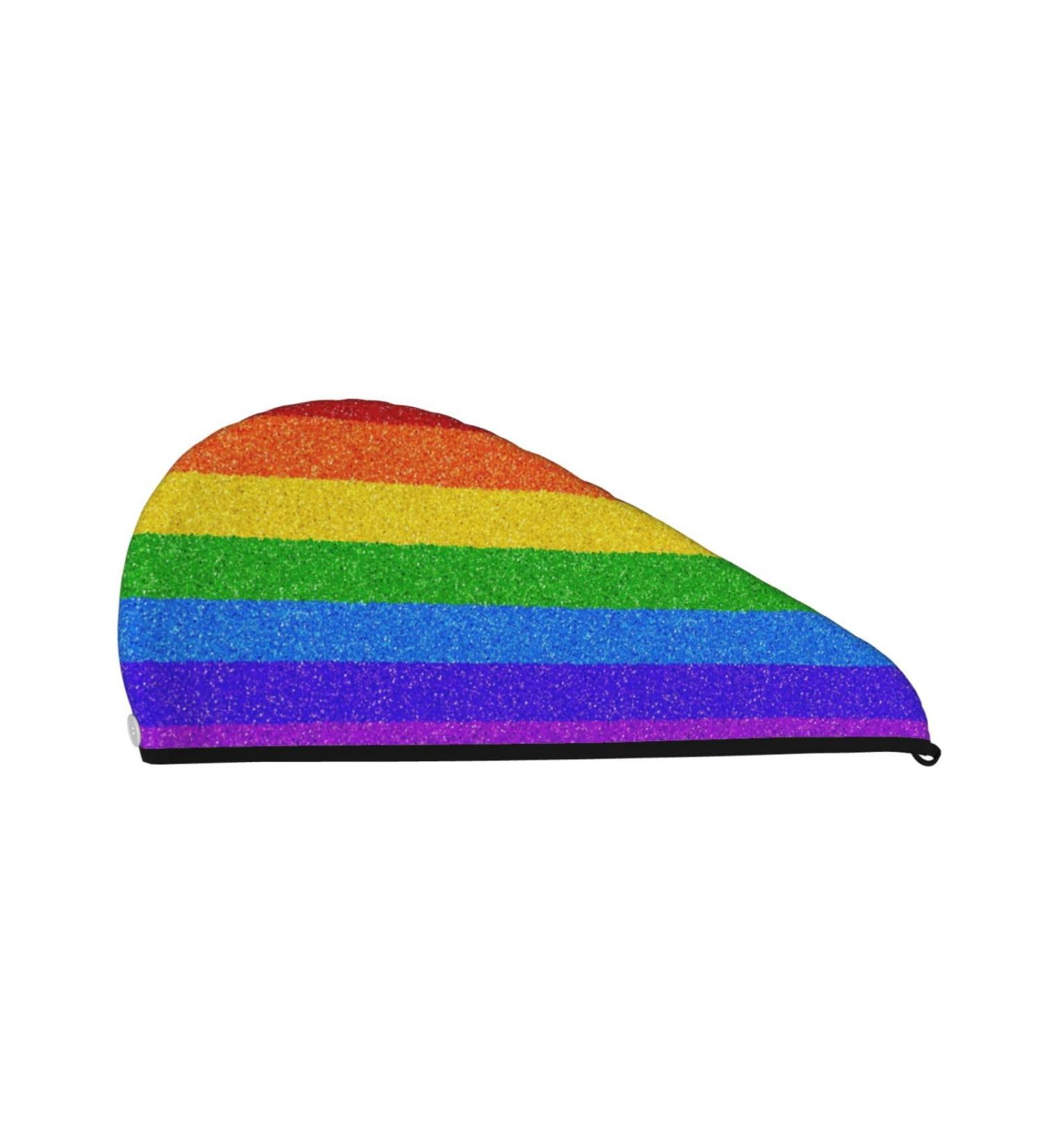 Colorful Glitter Rainbow Hair Towel Wrap | Quick-Dry Turban & Head Towel for Effortless Hair Drying - Buy Online on GoSupps.com