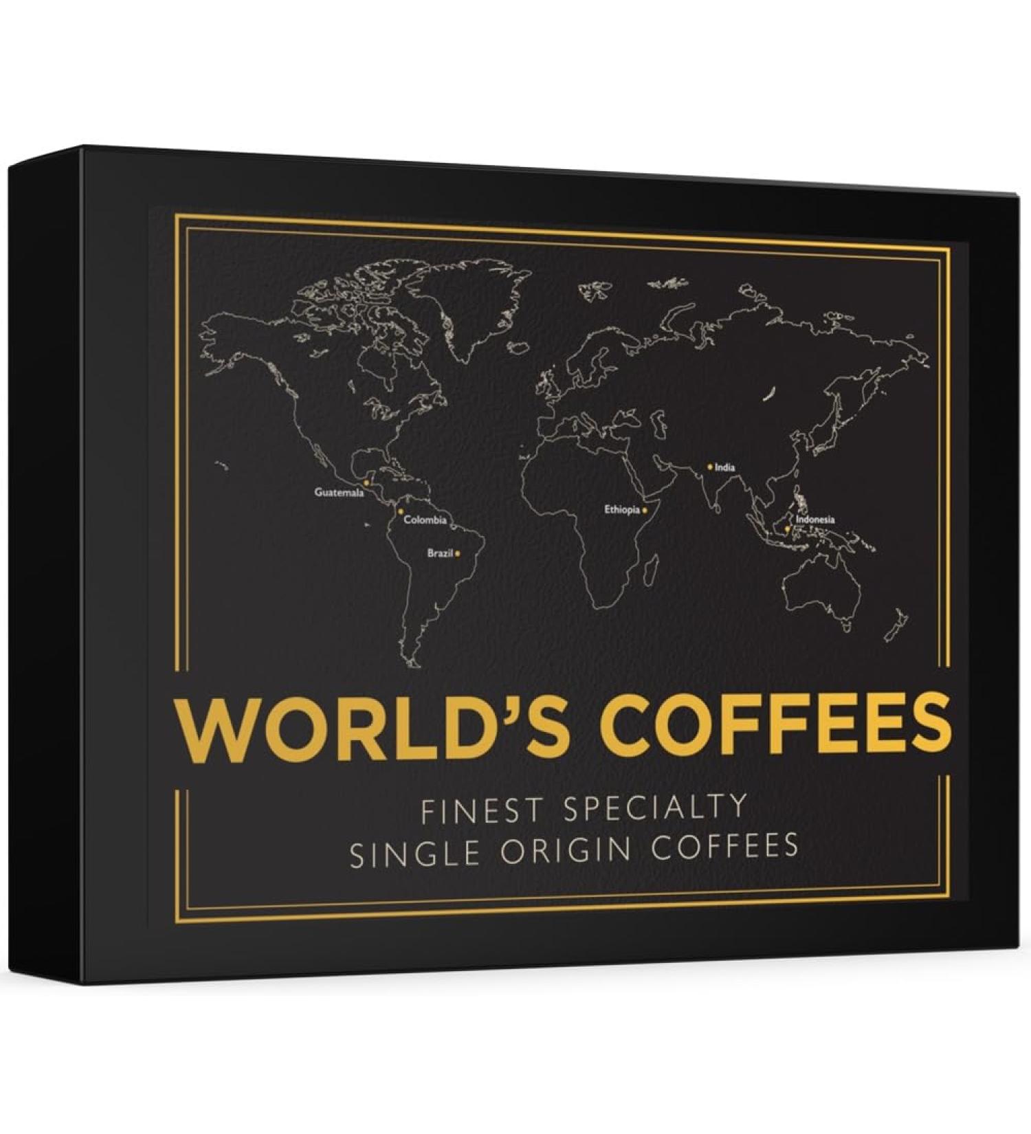 WORLD'S COFFEES | Gourmet Ground Coffee Pack 300g (6 x 50g) - 6 Best Single Origin Coffees | Gift Idea for Her and Him - Buy Online on GoSupps.com