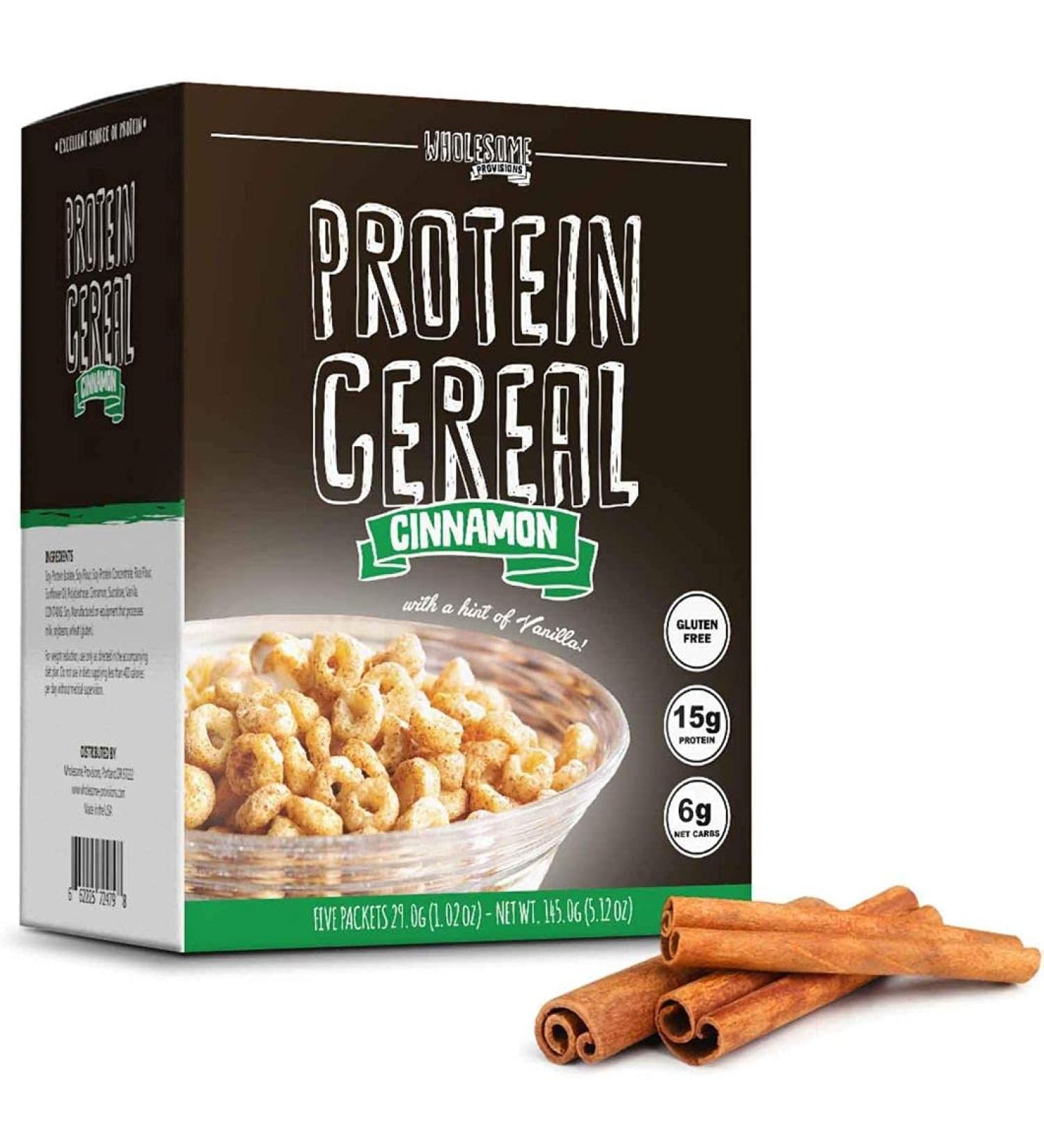 High Protein Low Carb Cereal - 15g Protein, 6g Net Carbs - Cinnamon Flavor - Buy Online on GoSupps.com