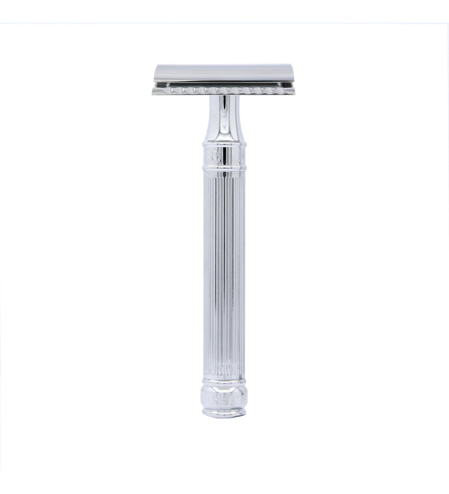 Edwin Jagger Chrome Lined Double Edge Razor - Long Handle | Precision Shaving for Men | International Shipping Available - Buy Online on GoSupps.com