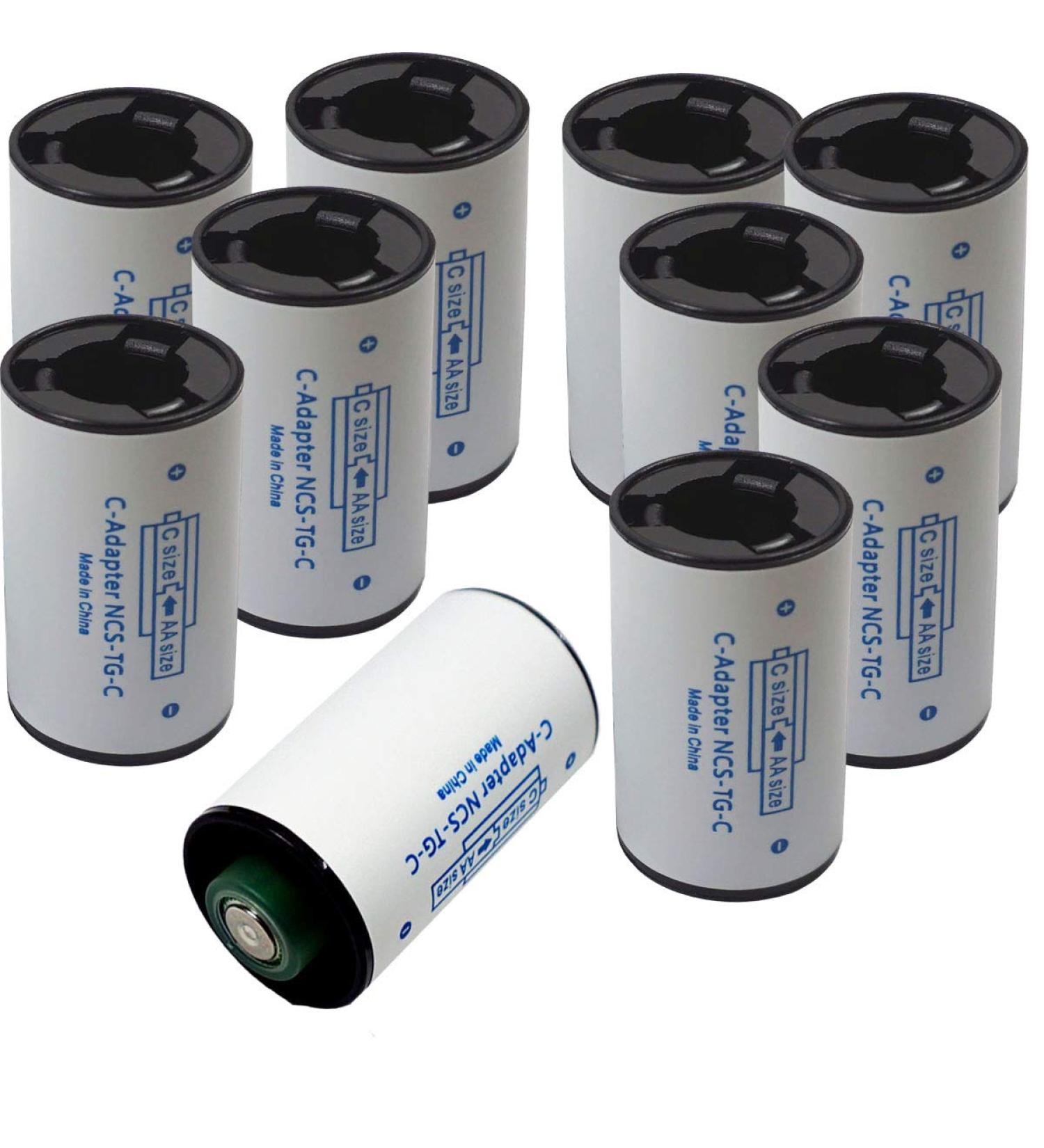 Buy MINCHEN Pack of 10 C Size Converter Cases | AA to C Battery Adaptor - S-C 04 | International Shipping Available - Buy Online on GoSupps.com