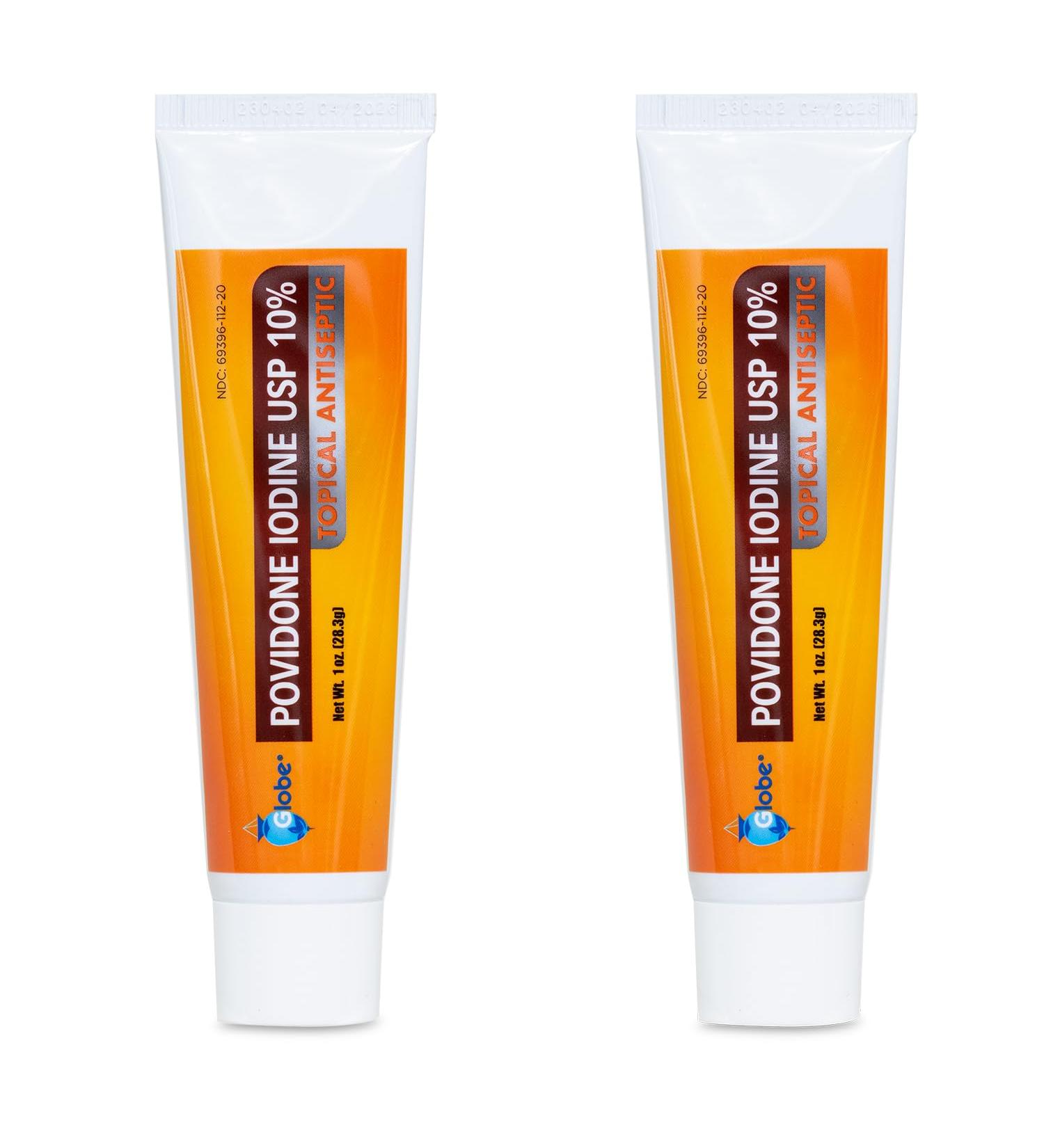 Globe (2 Pack) Povidone Iodine 10% First Aid Ointment 1 Oz for Cuts Scrapes Burns (Compare to Betadine) - Buy Online on GoSupps.com