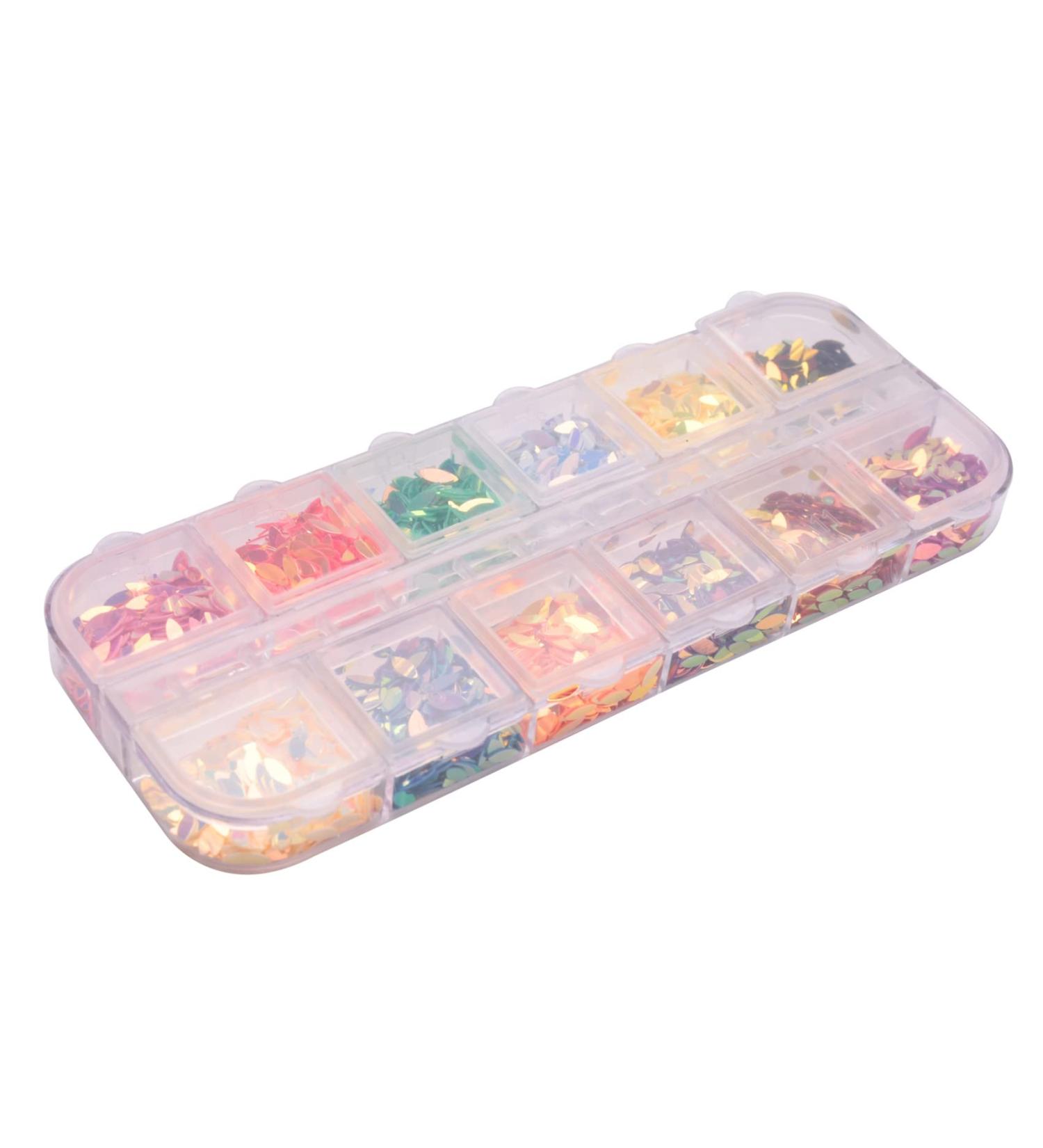 FANGO 3D Shape New Nail Clear Nail Pearl Diy Nail Art Decorations Rhinestone Manicure Tools 3# Colorful Vest Sequins - Buy Online on GoSupps.com