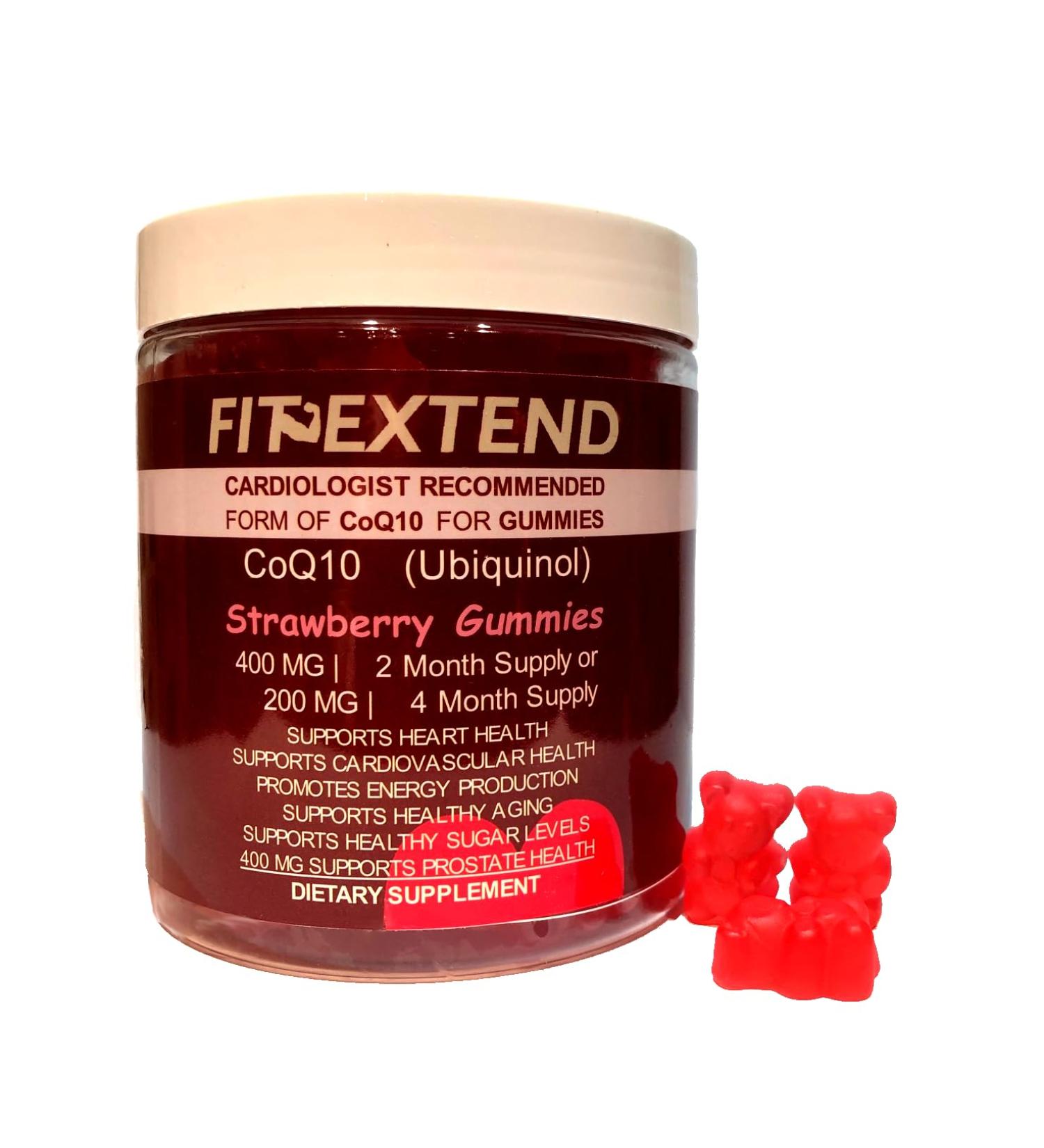 CoQ10 Gummies 400 mg - 120 Count | Vegan Strawberry Sugar-Free High Absorption Antioxidant for Heart Health & Anti-Aging - Ubiquinol Coenzyme Q10 Supplements - Buy Online on GoSupps.com