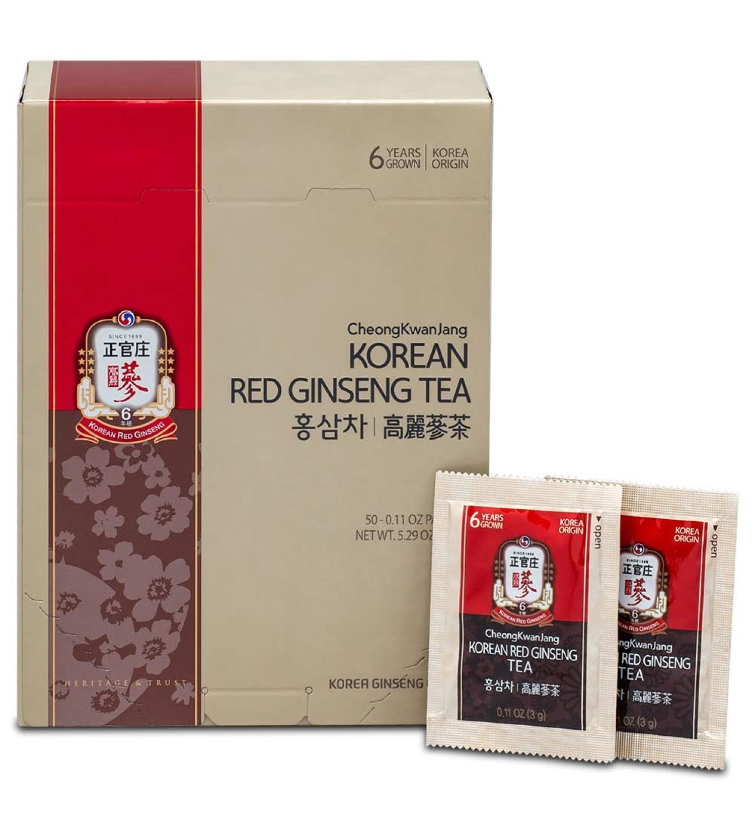 Cheong Kwan Jang Korean Red Ginseng Tea - 50 Packets (3g Each) | Boost Energy & Wellness - Buy Online on GoSupps.com