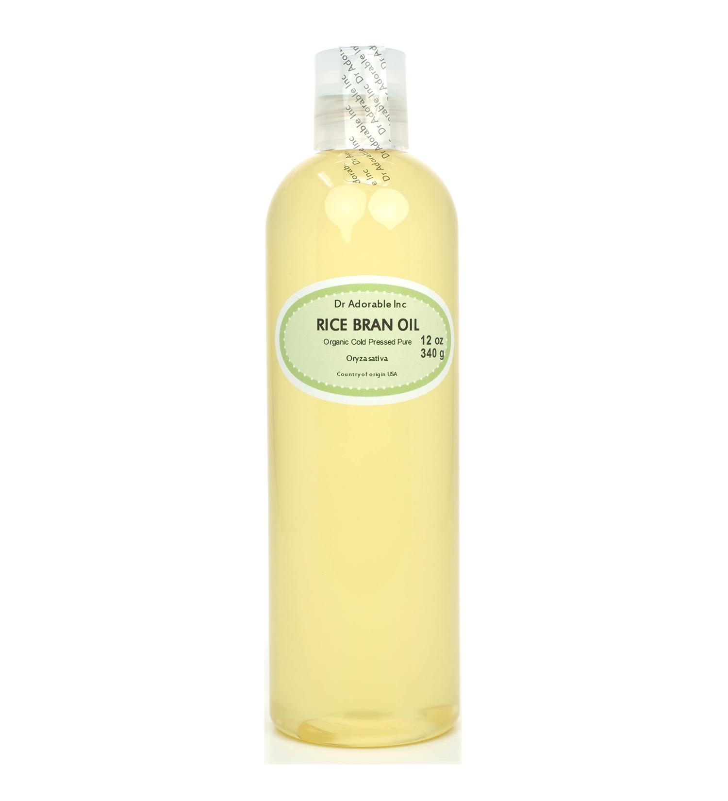 Organic 100% Pure Cold Pressed Rice Bran Oil - 12 Oz | Premium Quality - Buy Online on GoSupps.com