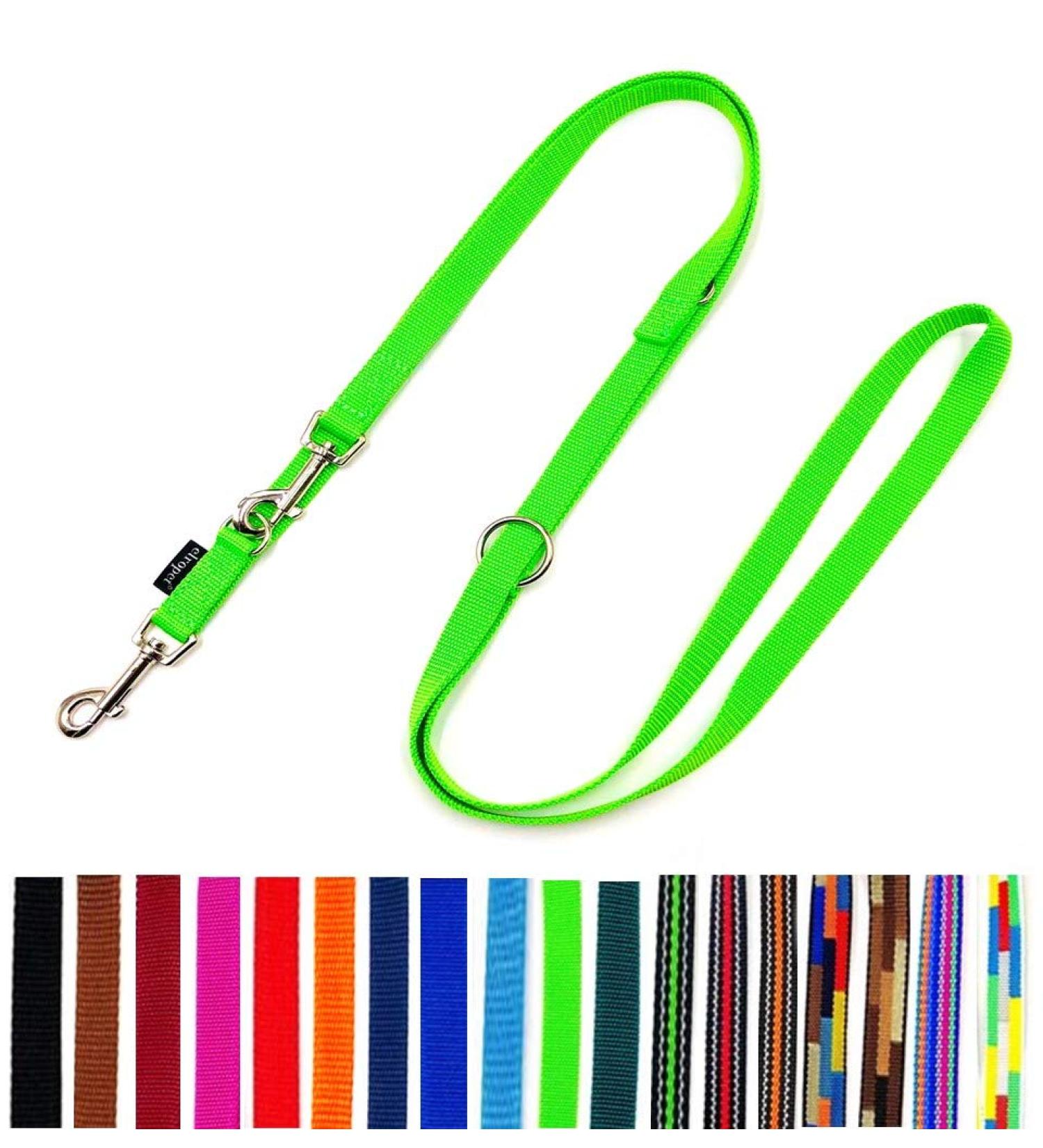 Dog leash double leash adjustable 2m / 2.40m / 2.80m / 3.50m / 5m large dogs 20mm/25mm (neon green 20mm 2.80m) neon green 20mm 2.80m