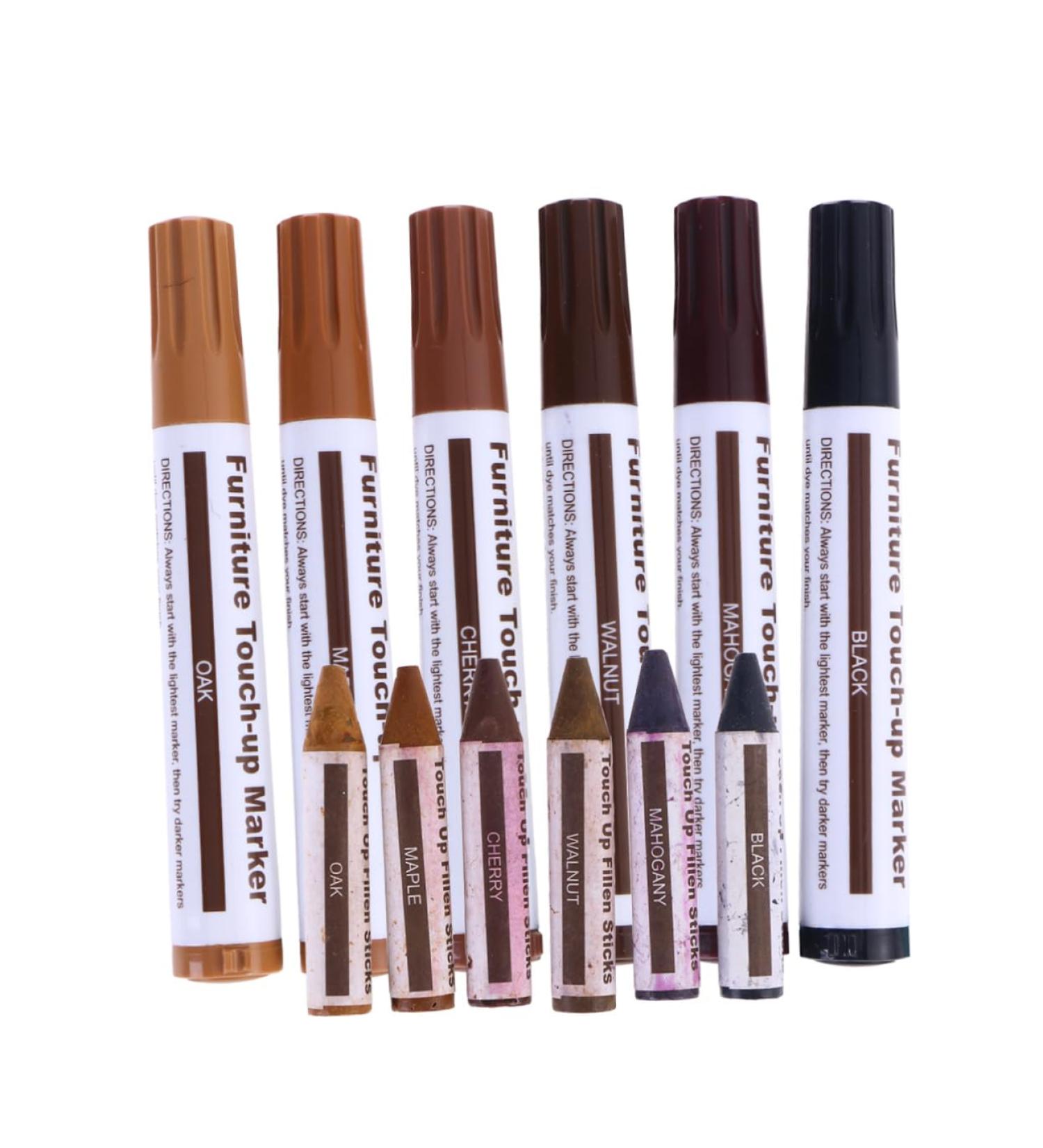 Hemoton Furniture Scratch Concealer | 12-in-1 Floor Repair Kit - Touch-Up Marker & Pen for Wooden Furniture - Easy Repair for Scratches & Scuffs - Buy Online on GoSupps.com