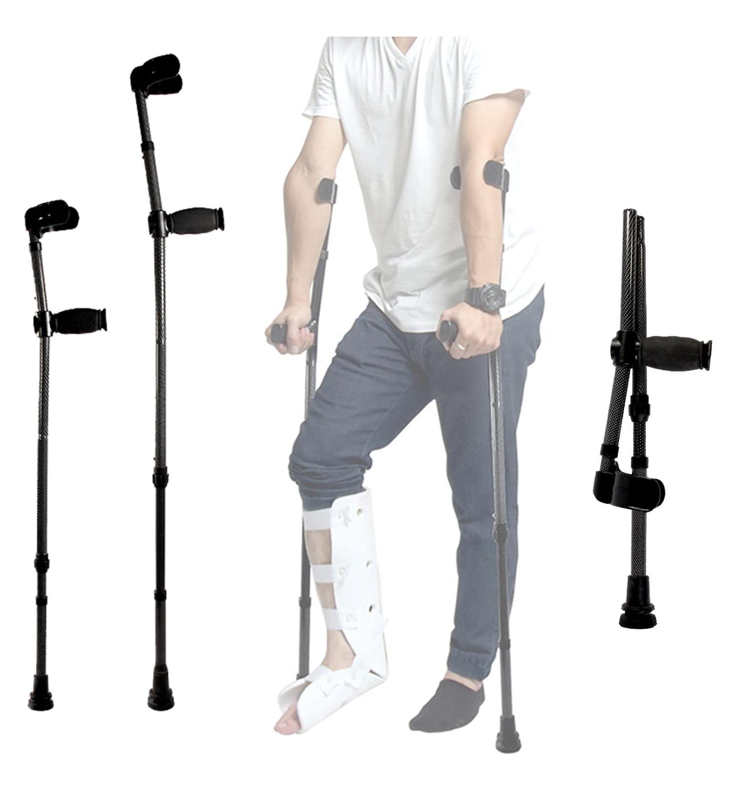 Foldable Forearm Crutches Spring Damping Adjustable Walking Cane for Adults Medical Aluminum Alloy Walking Walker Suitable for Height: 140-190cm/4' 5''-6' 2'' (Color : Black Size : 1 Count) Lucky Black 1 count - Buy Online on GoSupps.com
