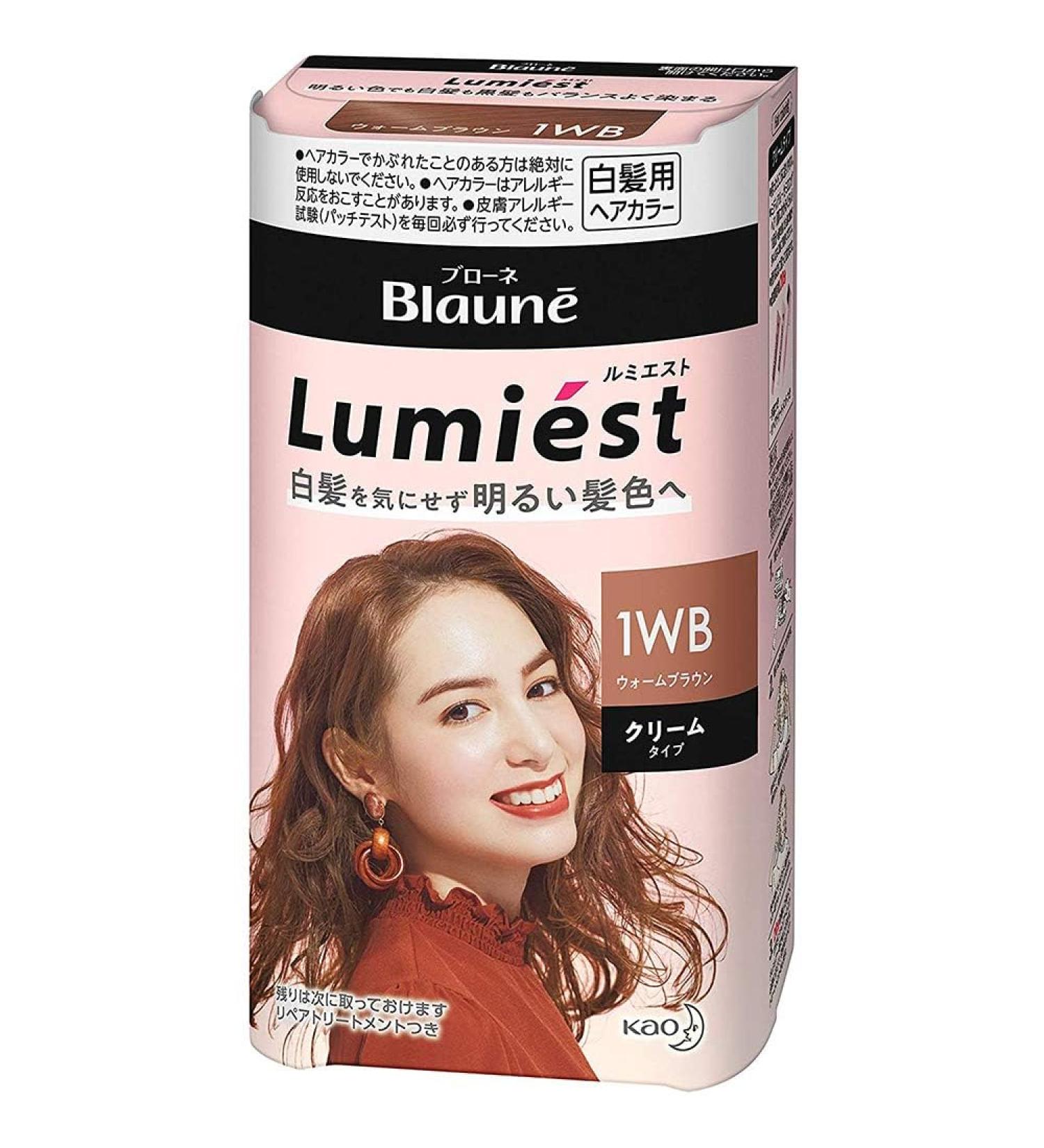 Kao Blaune Lumiest Hair Color For Gray Hair - 1WB Warm Brown (Green Tea Set) - Buy Online on GoSupps.com