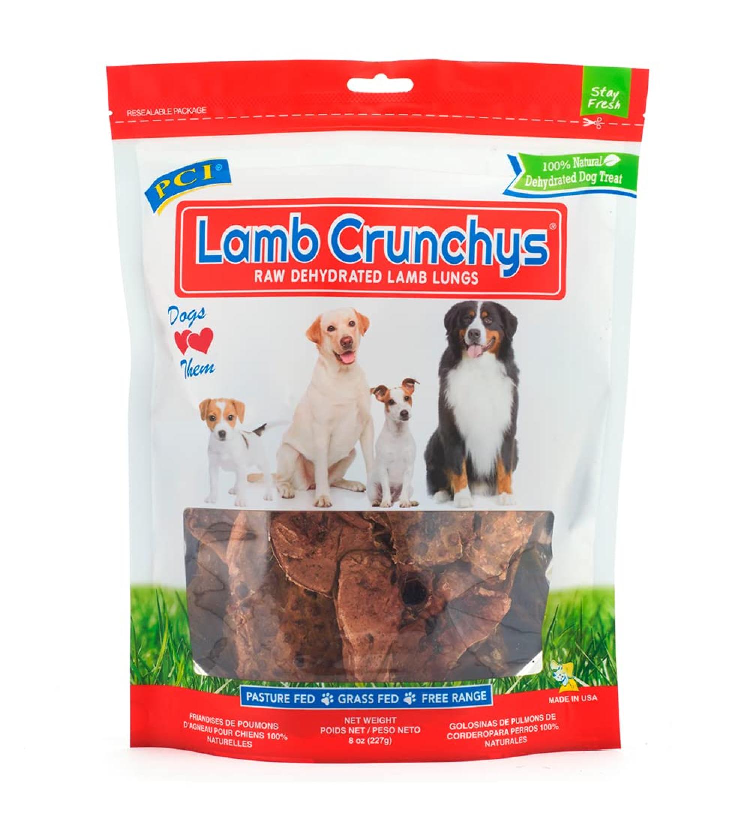 Pet Center Inc. PCI Lamb Crunchys Dehydrated Lamb Lungs Dog Treats - 8oz Pack | Healthy One Size Treats - Buy Online on GoSupps.com