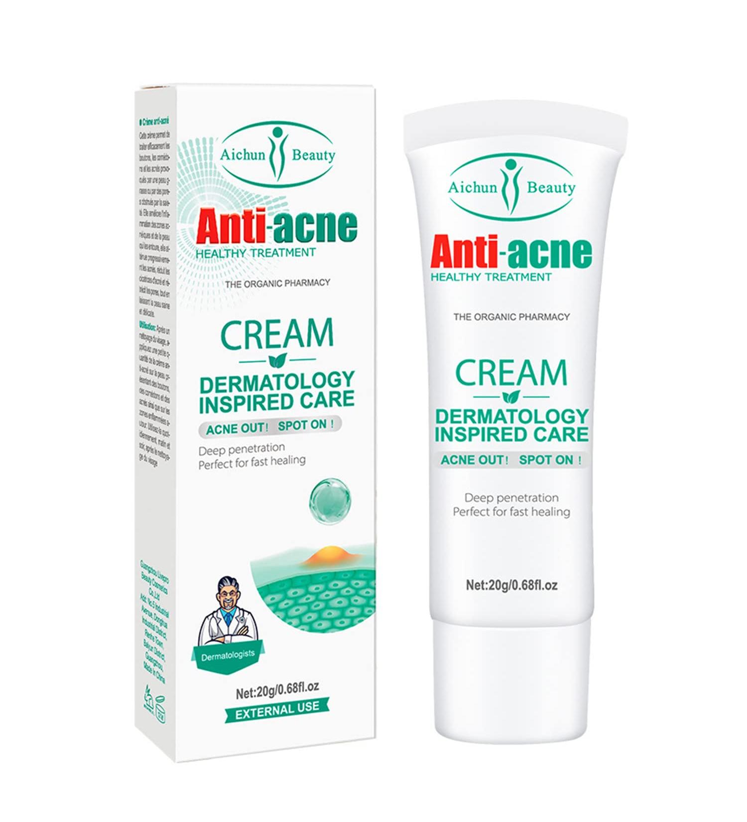 AICHUN BEAUTY Anti-Acne Cream - Treats Pimples Controls Oil Reduces Acne Scars & Shrinks Pores - 20g International Shipping Available - Buy Online on GoSupps.com
