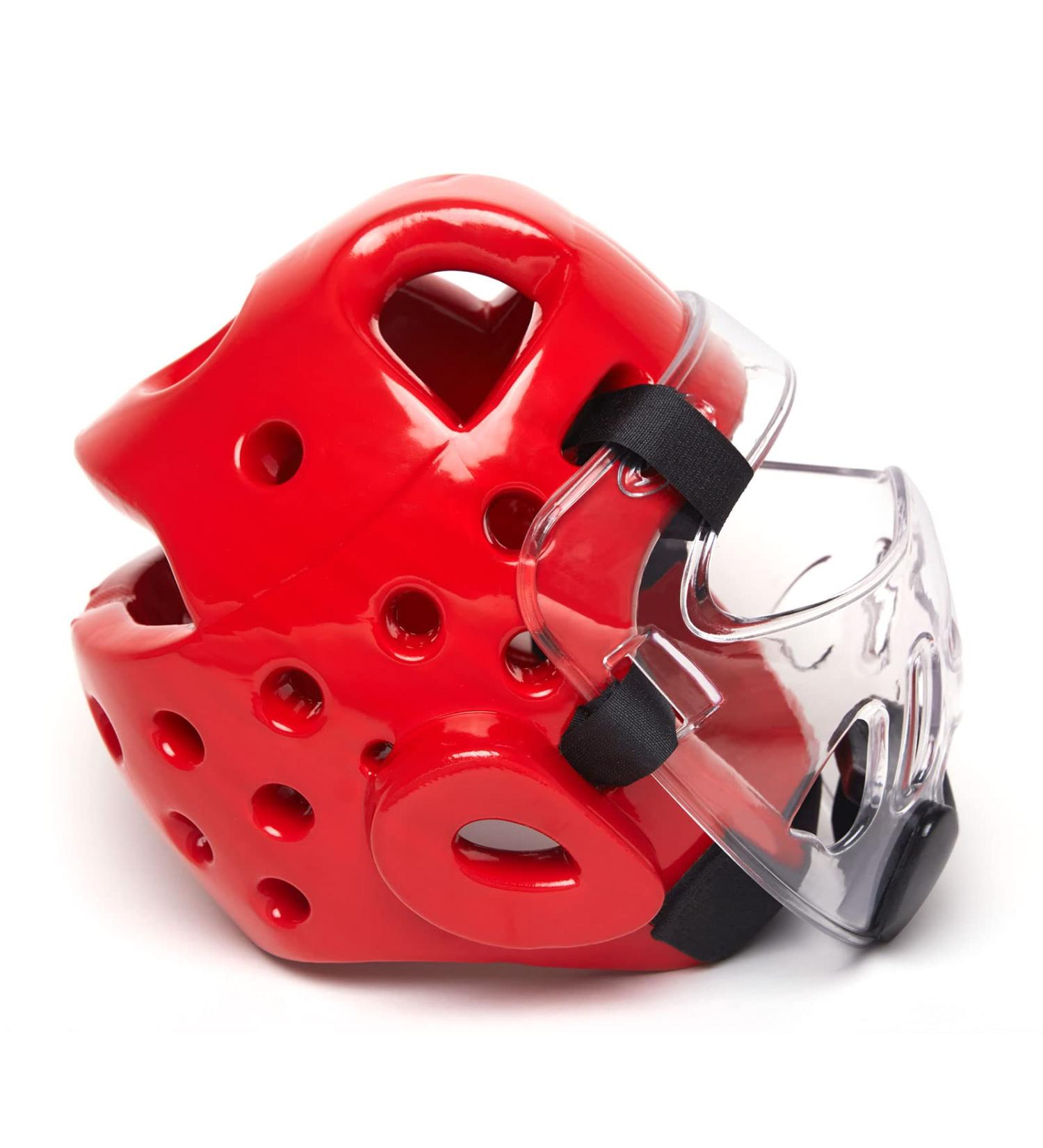 TuToing Karate Headgear with Face Shield | MMA Boxing Helmet for Adults & Kids | Taekwondo Sparring Gear (Red, Medium) - Buy Online on GoSupps.com