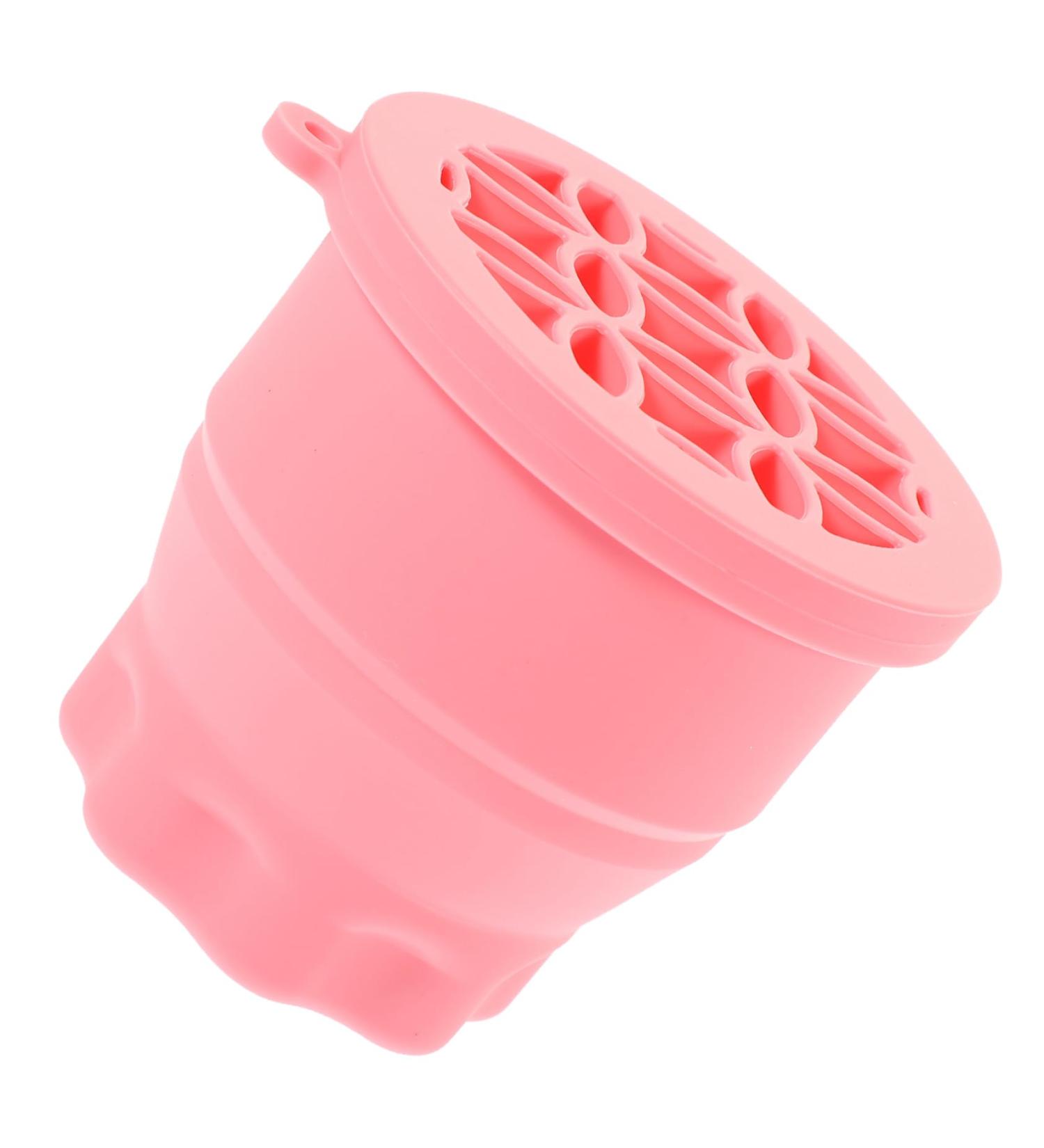 HAKIDZEL Makeup Brush Cleaner Cup Makeup Brush Cleaning Bowl Retractable Silicone Scrub Cup Drying Rack Clean Brush Silica Gel Makeup Brush Cleaner Make Up Brush Cleaner 9.20X9.20X8.60CM Pink - Buy Online on GoSupps.com