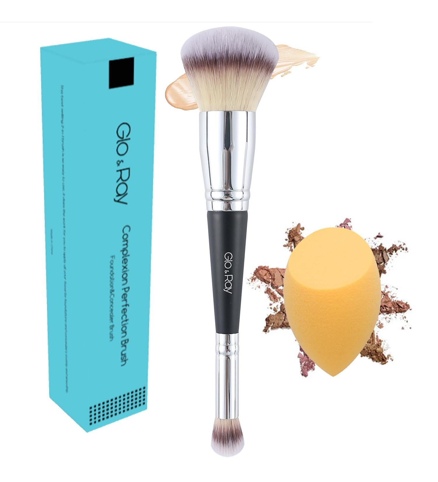 GLORAY Dual Sided Makeup Brushes Set | Professional Foundation & Concealer Brush | Fluffy Soft Bristles for Liquid Cream Powder & Blusher | Large Face Makeup Brush for Flawless Blending - Buy Online on GoSupps.com