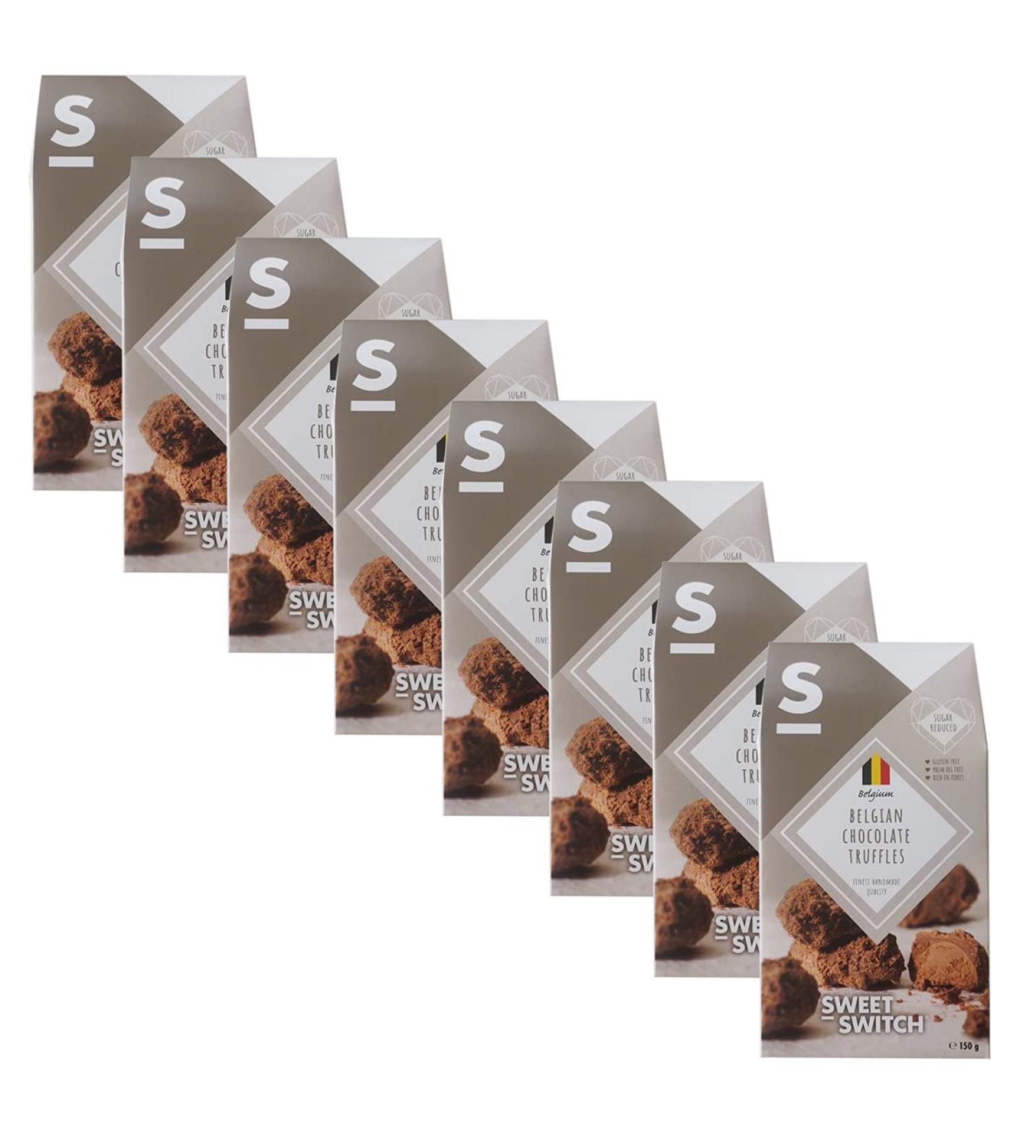 SWEET-SWITCH - 8 x 150g - Artisanal Belgian Truffles - Truffles - Chocolate - Sweets - Gluten Free - Sugar Free - Buy Online on GoSupps.com