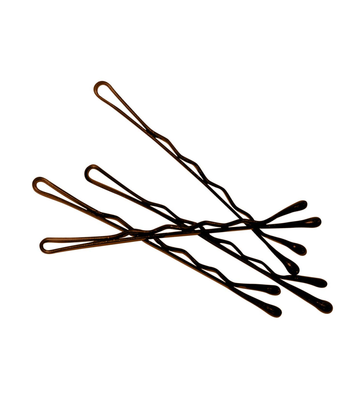 BaBylissPRO 2.75 Inch Extra-Long Crimped Bobby Pins Brown