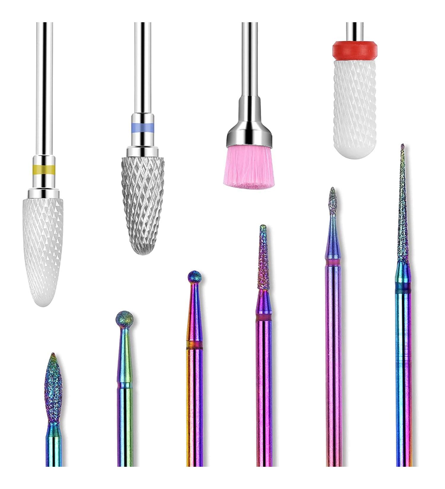 10 Pcs Ceramic Nail Drill Bits for Electric Manicure Pedicure - 3/32 Cuticle Drill Bit Set for Acrylic Gel Nails | MORGLES - Buy Online on GoSupps.com