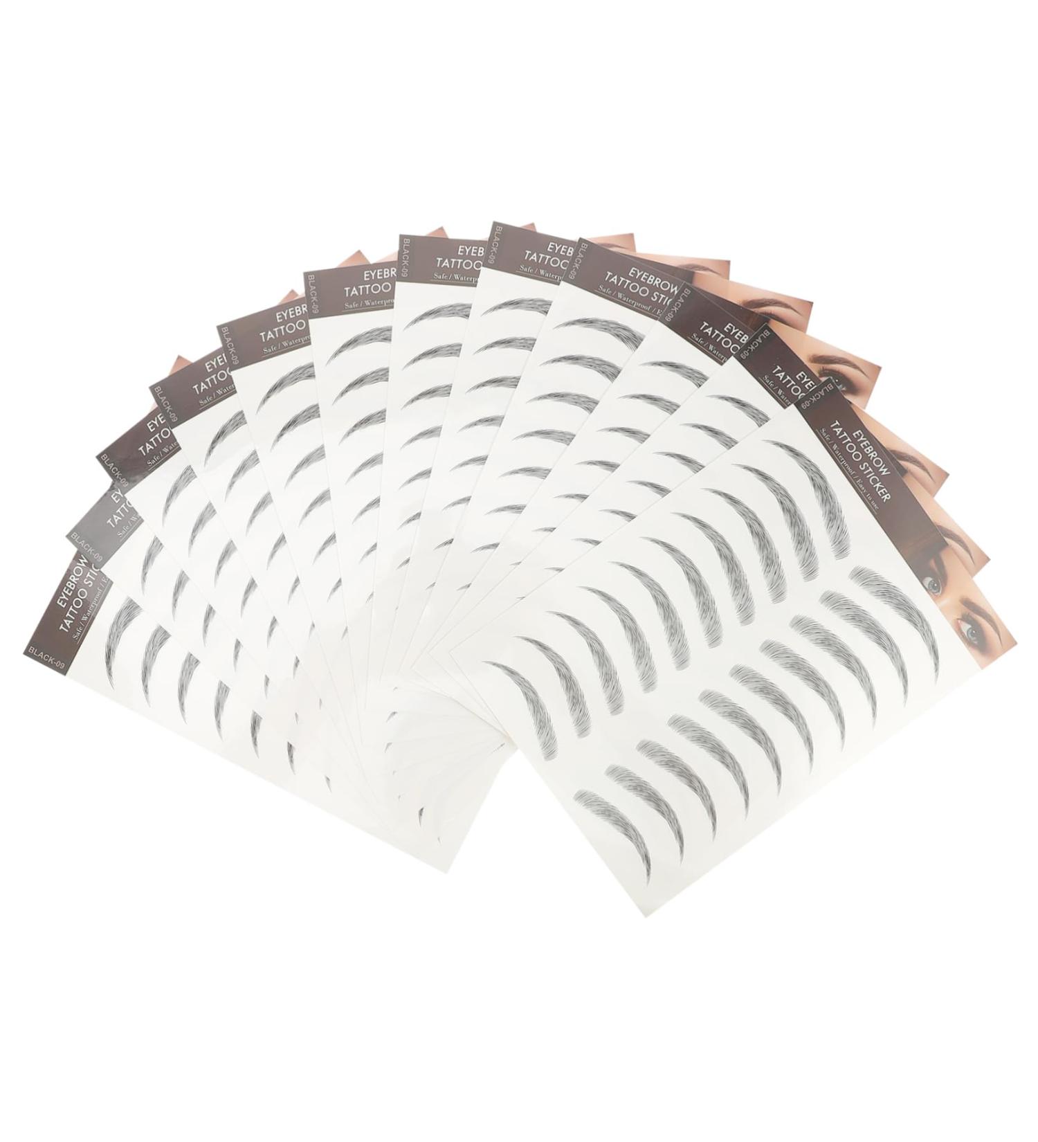 Beavorty Makeup Stickers 12pcs Eyebrow Stickers Waterproof Stickers 3d Brow Stickers Eyebrow Tattoos Stickers Black Eyebrow Cejas - Buy Online on GoSupps.com