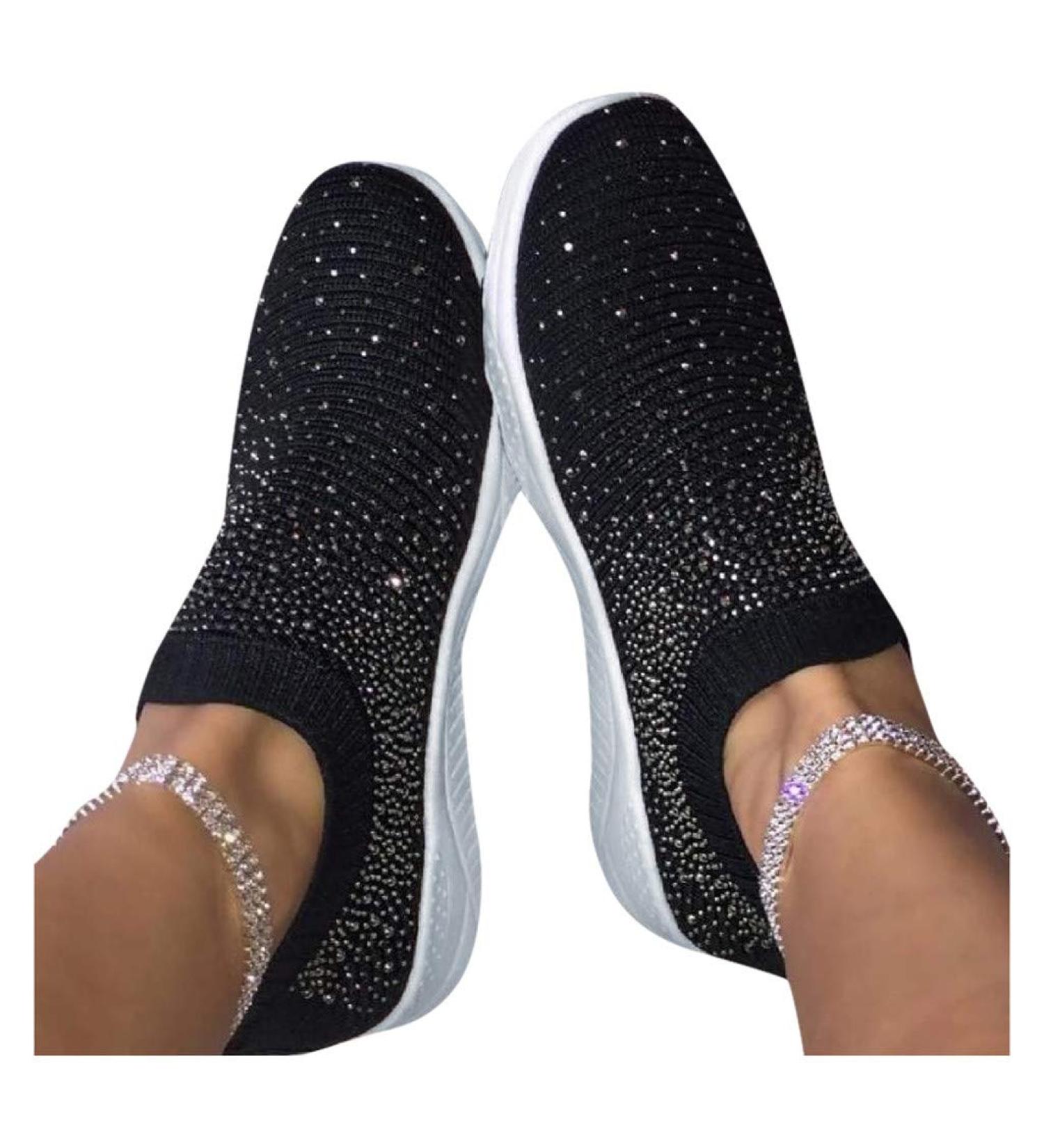 Shop Women's Slip-On Running & Walking Shoes - Soft Sole Fitness Sneakers | Lightweight Lace-Up Hiking & Leisure Shoes in Black & White - EU Size 41 - Buy Online on GoSupps.com