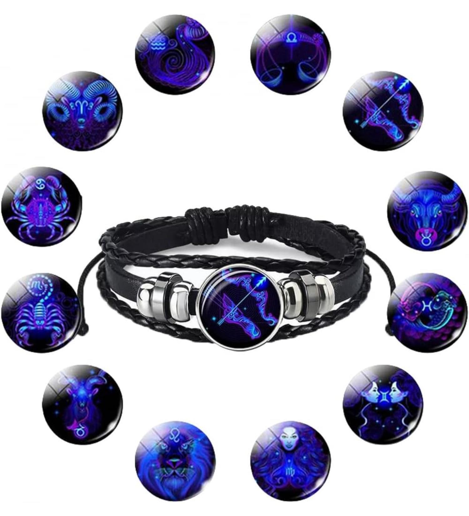 TURSHI Signs Spirit Bracelet 12 Constellation Handmade Bead Woven Multilayer Leather Bracelet Handmade Multilayer Adjustable 12 Constellation Bracelets Glow In The Dark Bracelet for Women Men Sagittarius: - Buy Online on GoSupps.com