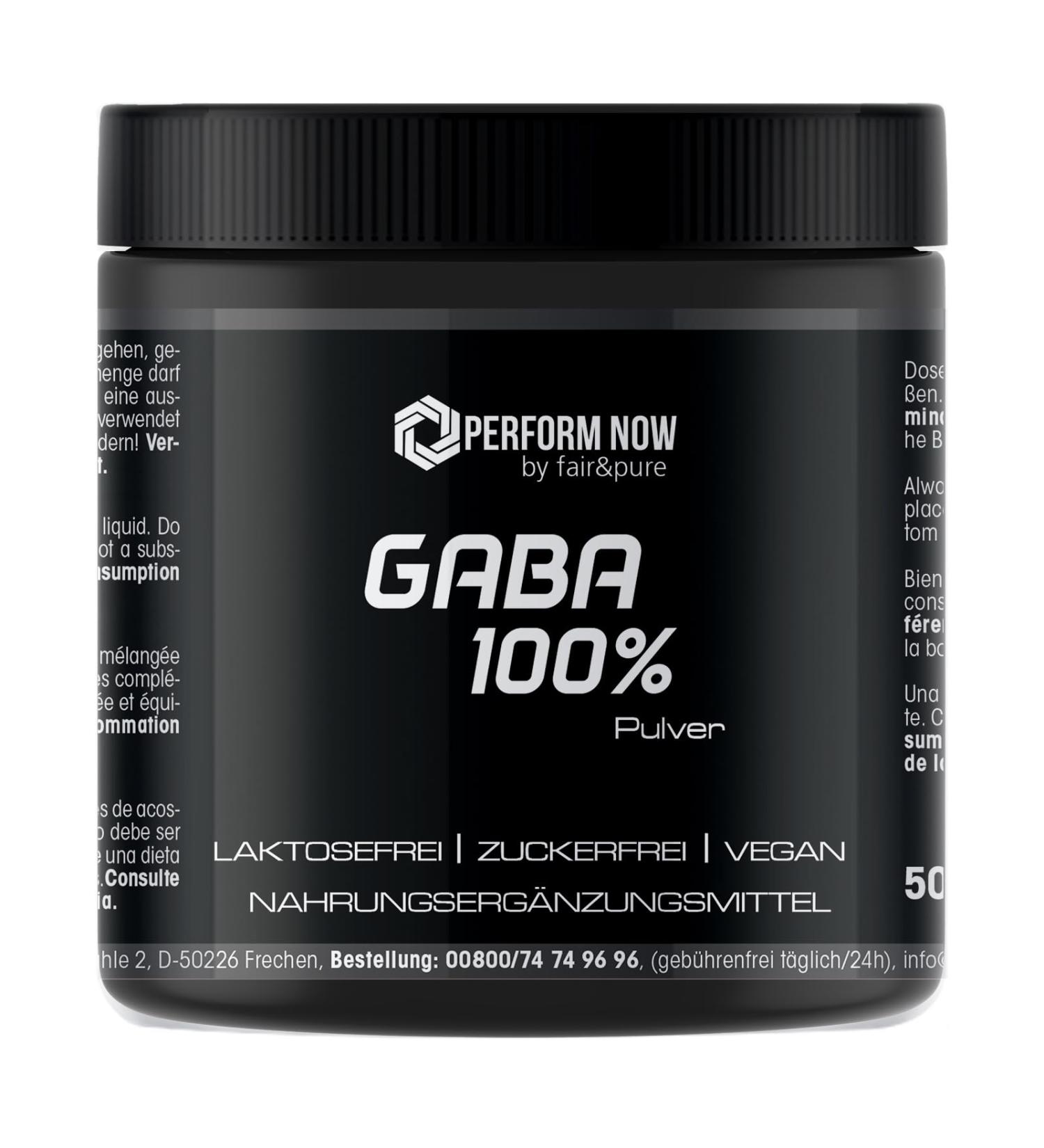 SoMatEm Gaba powder 500 g 100 gammaaminobutyric acid optimally high dose German quality production PERFORM NOW by fair&pure - Buy Online on GoSupps.com