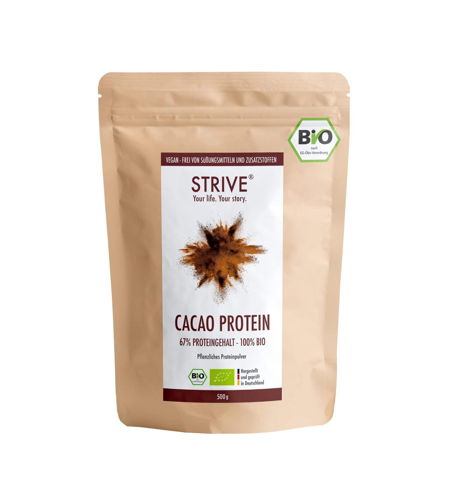 Cacao Protein - 100% Organic Vegan Multi-Component Protein | No Sweeteners No Aroma | Certified Organic Cocoa Pea Rice & Hemp - ko 039 Certified - Buy Online on GoSupps.com