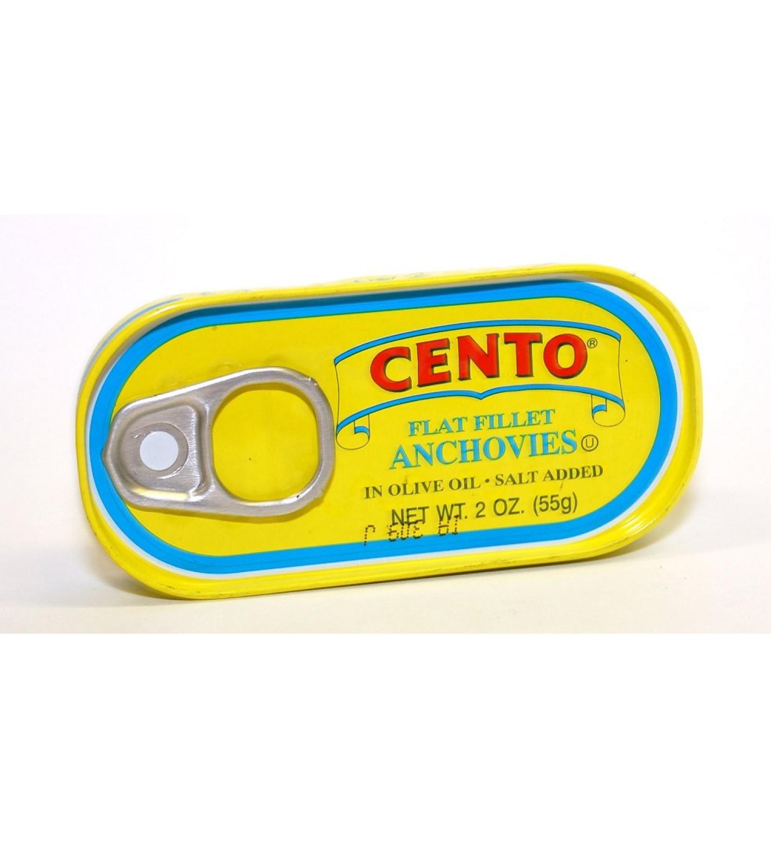 Cento - Flat Anchovies in Olive Oil, 2 oz. 2 Ounce (Pack of 3)