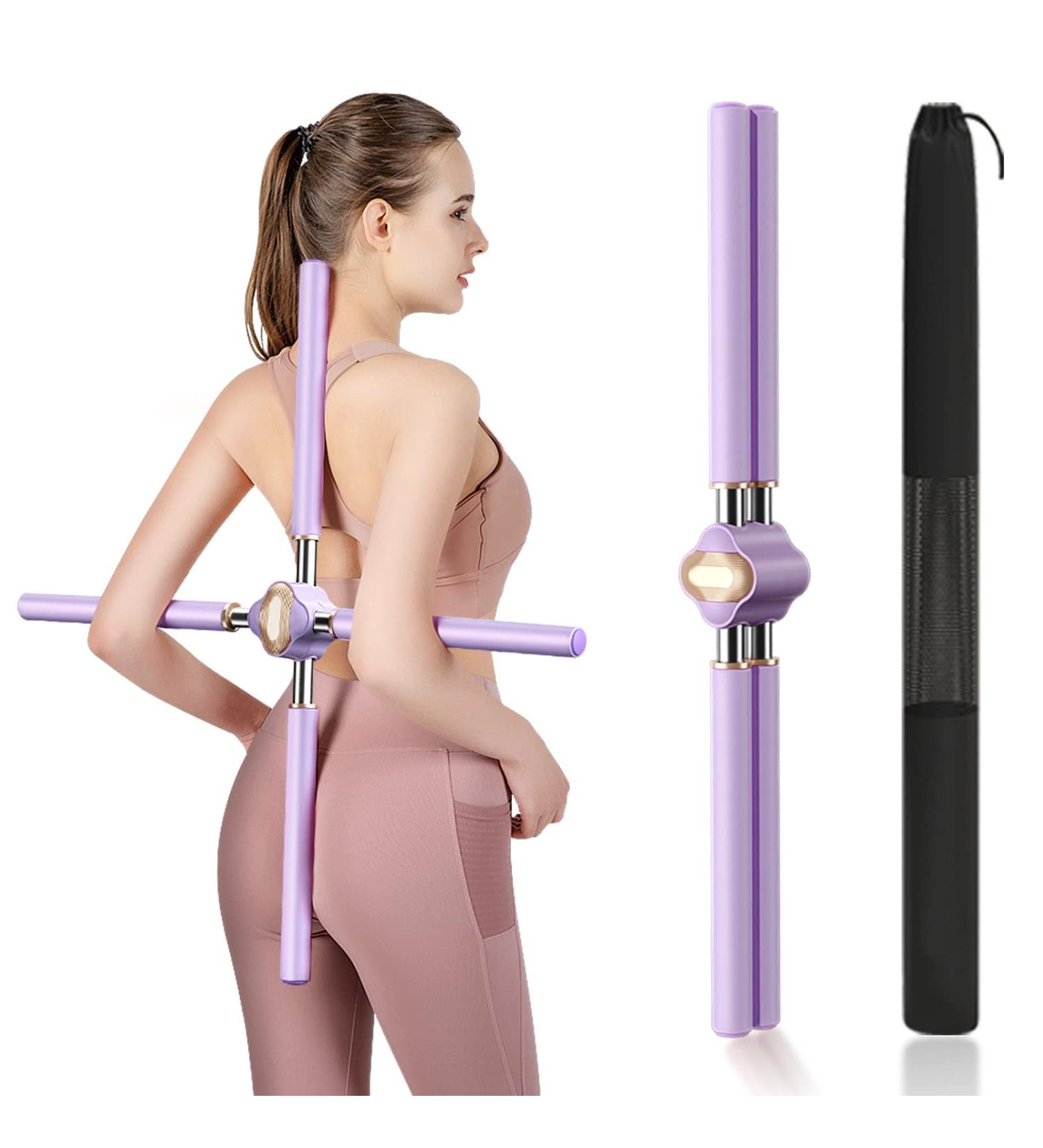Retractable Back Posture Corrector Stick for Women, Men & Kids - Purple | Humpback Correction & Yoga Stretching Tool - Buy Online on GoSupps.com