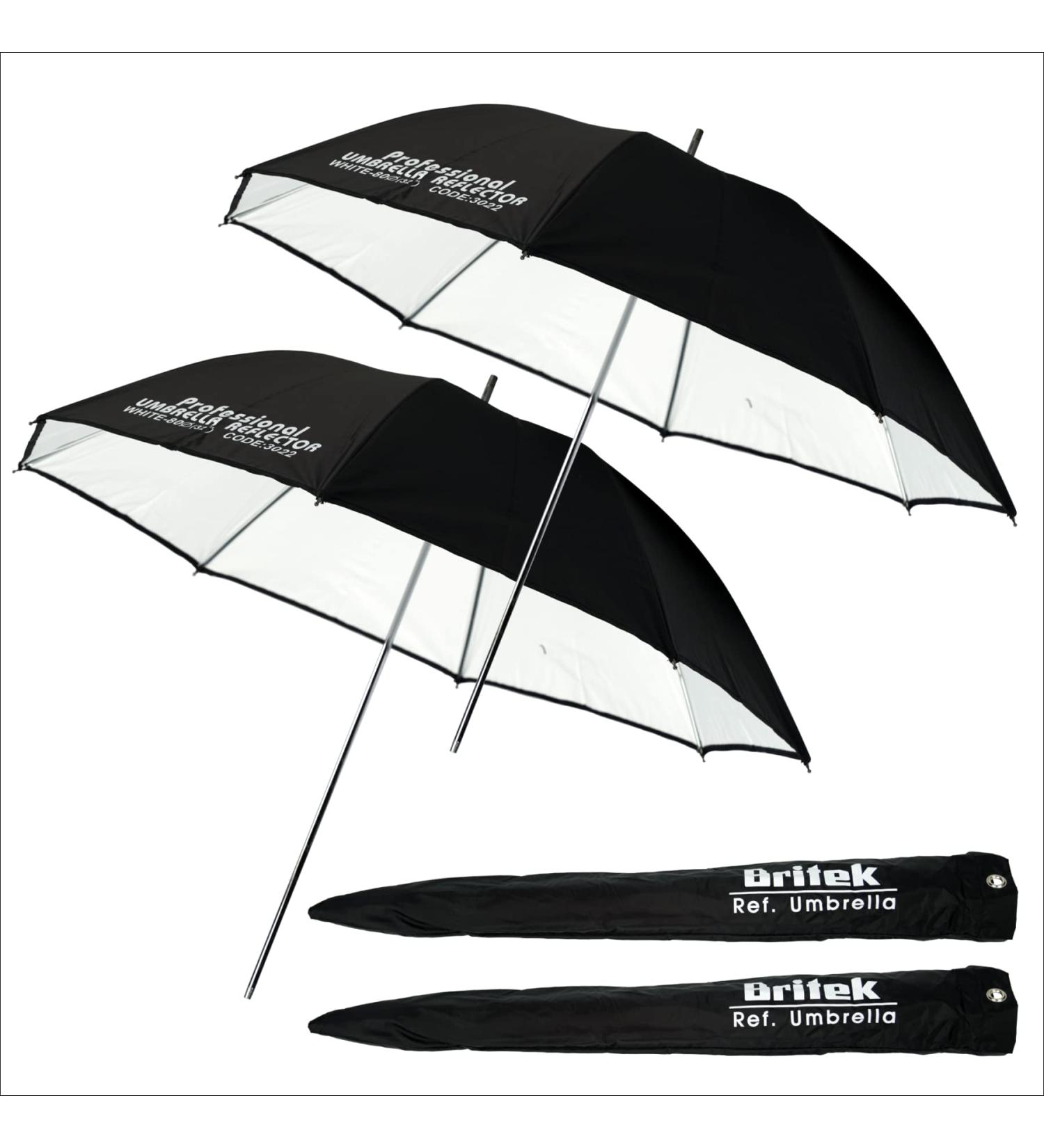 BRITEK 2 Pack 32 Studio Black + White Reflector Umbrella for Professional Portrait and Flash Photography - Buy Online on GoSupps.com