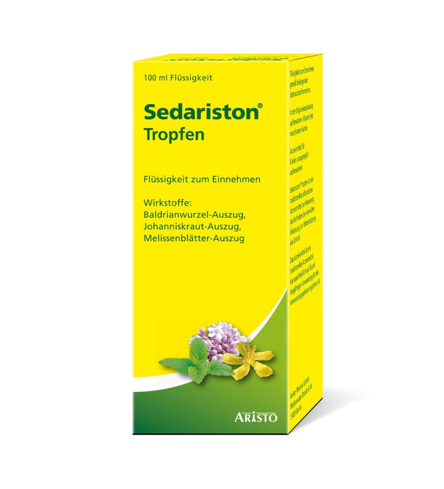 Sedariston Drops for Stress Anxiety & Sleep: Natural Remedies with St. John's Wort Valerian & Lemon Balm - 100ml (1 Pack) - Buy Online on GoSupps.com