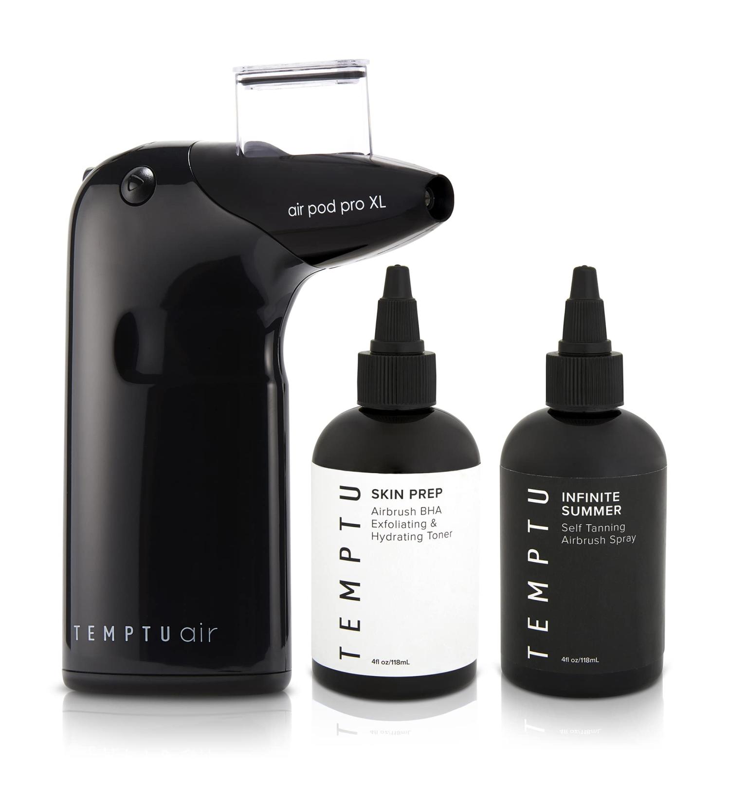 Buy TEMPTU Infinite Summer Airbrush Self Tanner Kit - Vegan Natural Tanning Water & Drops for Face Legs & Body - Quick Instant Bronzing & Skin Prep - Best Self Tan Starter Set (4 Pieces) - International Shipping Available - Buy Online on GoSupps.com