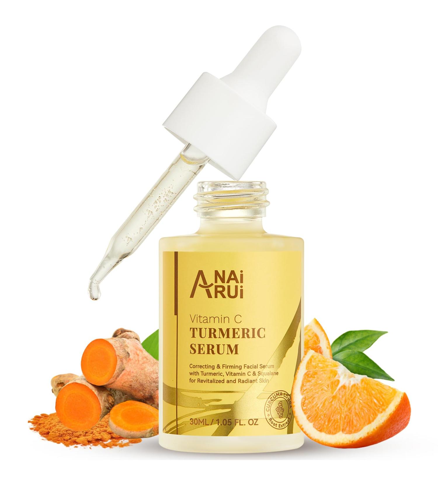 ANAI RUI Vitamin C Face Serum - Glowing Turmeric & Anti-Aging Benefits for Dark Spots Wrinkles & Even Tone - 1.05 FL.OZ - International Shipping Available - Buy Online on GoSupps.com