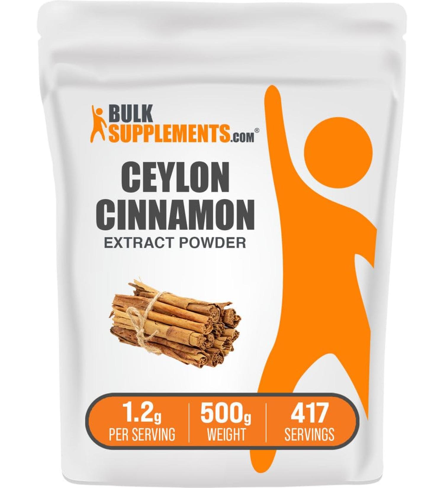 BulkSupplements.com Cinnamon Bark Extract Powder - Ceylon Cinnamon Supplement Herbal Supplement - Vegan & Gluten Free 1.2g per Serving 500g (1.1 lbs) (Pack of 1) 17.64 Ounce (Pack of 1) - Buy Online on GoSupps.com