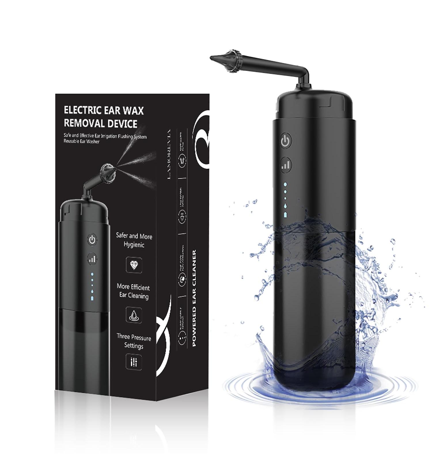 Rechargeable Electric Ear Wax Removal Kit | Safe & Effective Ear Irrigation Tool with 300ml Water Bottle - Buy Online on GoSupps.com