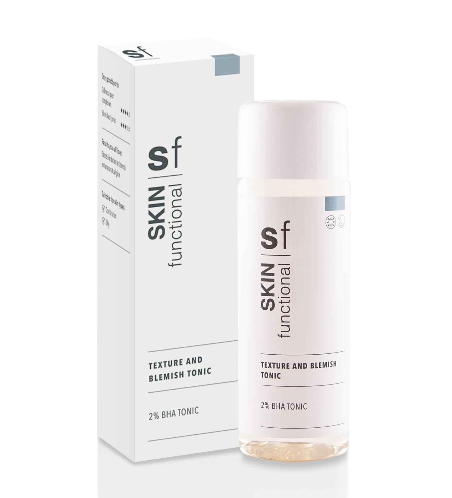 Skin Functional Texture and Blemish Tonic 2% Salicylic Acid Tonic Anti-Acne Sebum & Dead Skin Cleanser Anti-Ageing for Cell Regeneration 100 ml - Buy Online on GoSupps.com