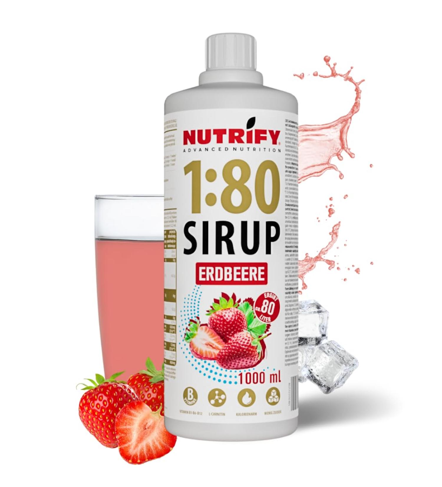 Buy Nutrify Vital Fitness Drink 1L - Sugar-Free Strawberry Beverage Concentrate with Vitamins & L-Carnitine | Makes 80 Liters of Sports Drink - Buy Online on GoSupps.com