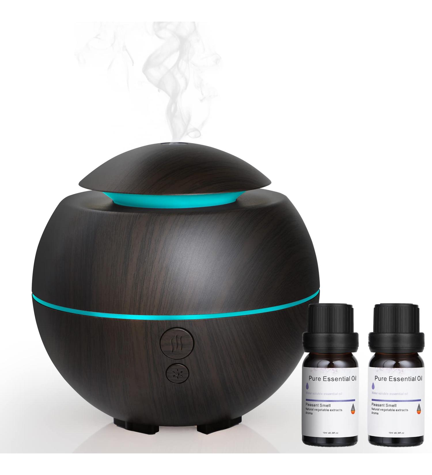 Simpeak Aroma Diffuser - USB Essential Oil Diffuser & LED Humidifier in Elegant Dark Wood Grain - Perfect for Room Fragrance - Buy Online on GoSupps.com