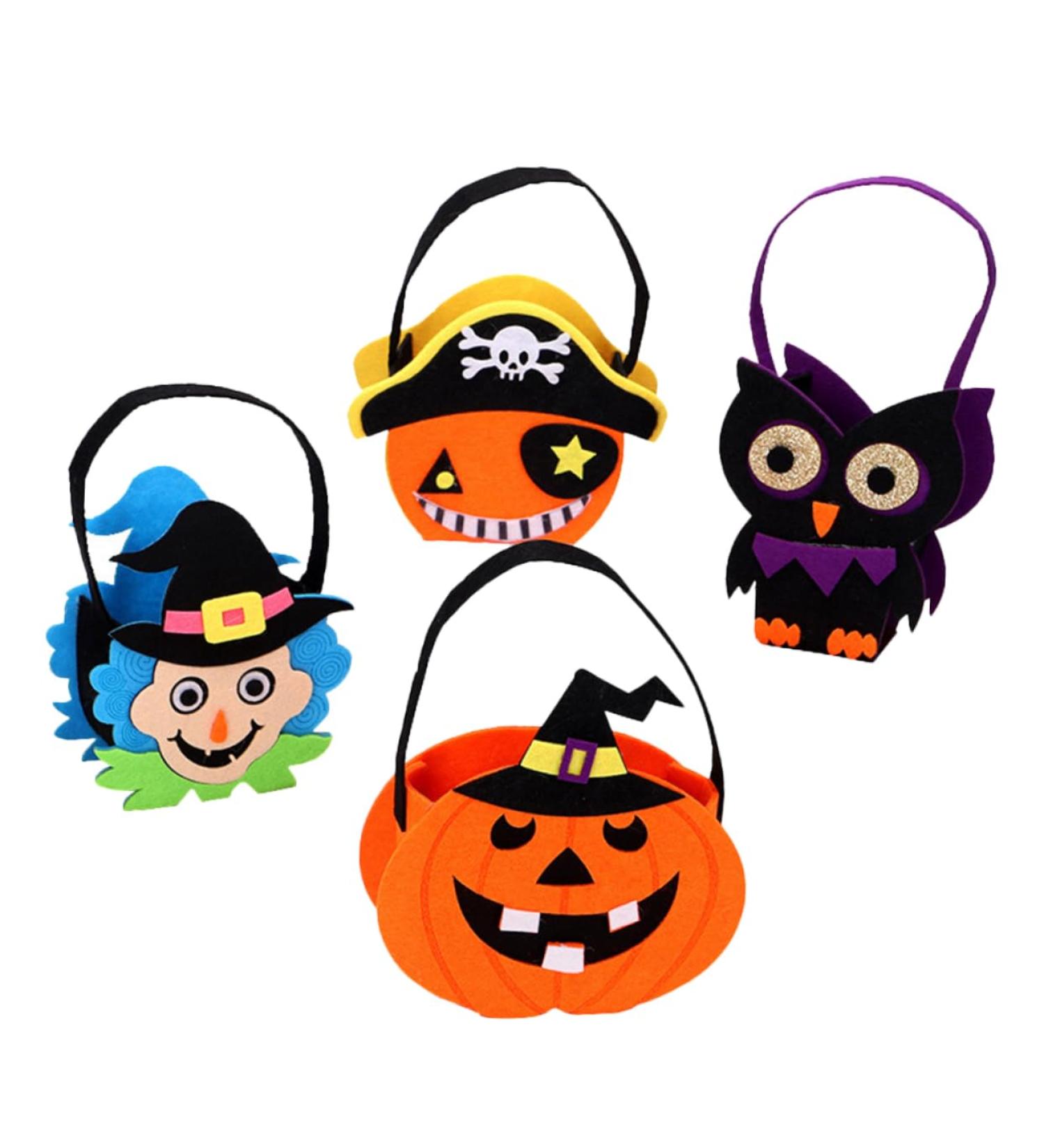 CAXUSD 4pcs Halloween Candy Bag Halloween Treat Buckets Halloween Treats Bags Cartoon Pirate Bag Felt Cloth - Buy Online on GoSupps.com