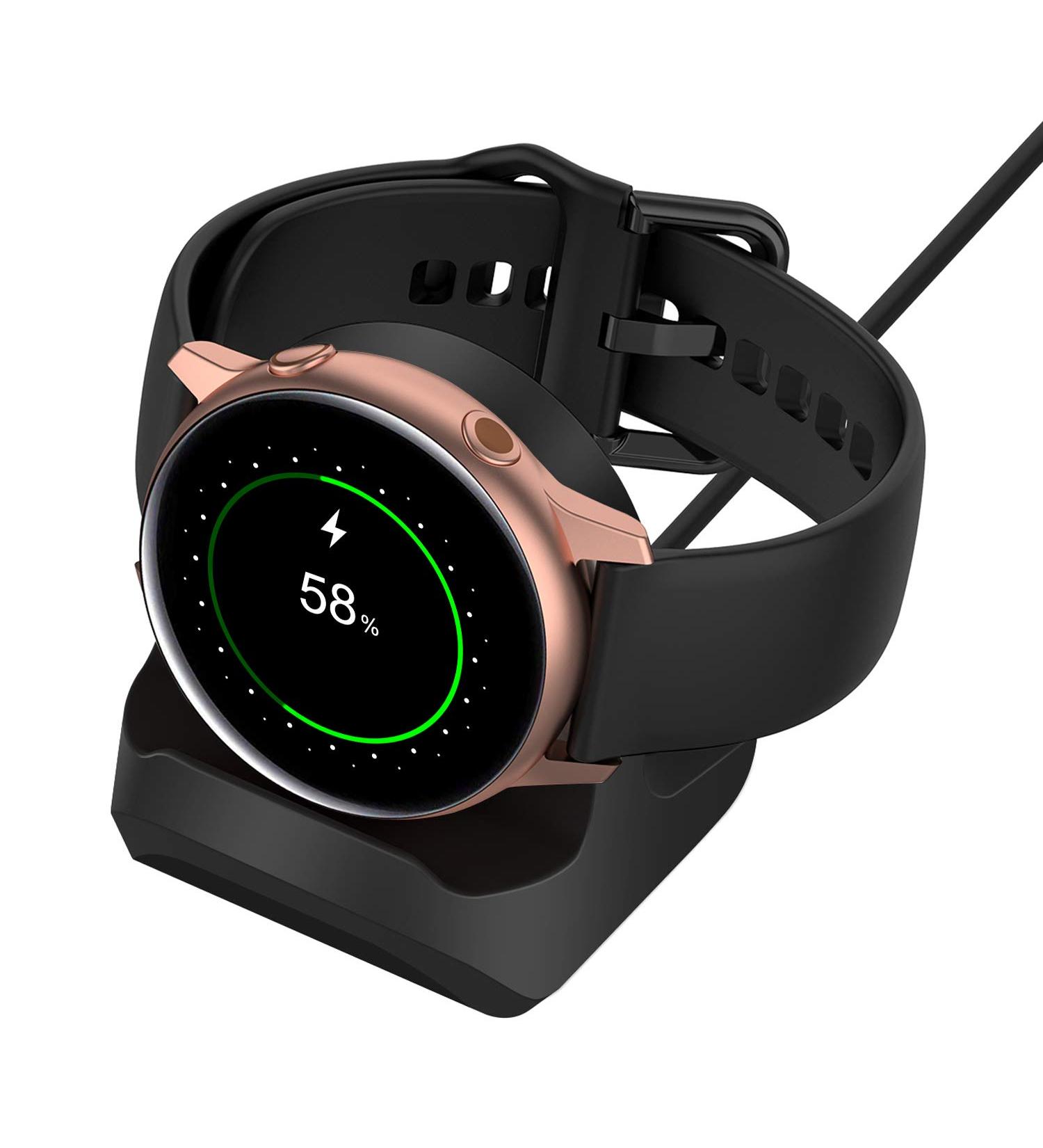 Stand for Samsung Galaxy Watch 4/Watch 4 Classic/Watch 3 41mm 45mm/Active 2 40mm 44mm Non-Slip Silicone Charging Dock Holder Charger Bracket with Integrated Cable Management Slot No Charger Cable Black - Buy Online on GoSupps.com