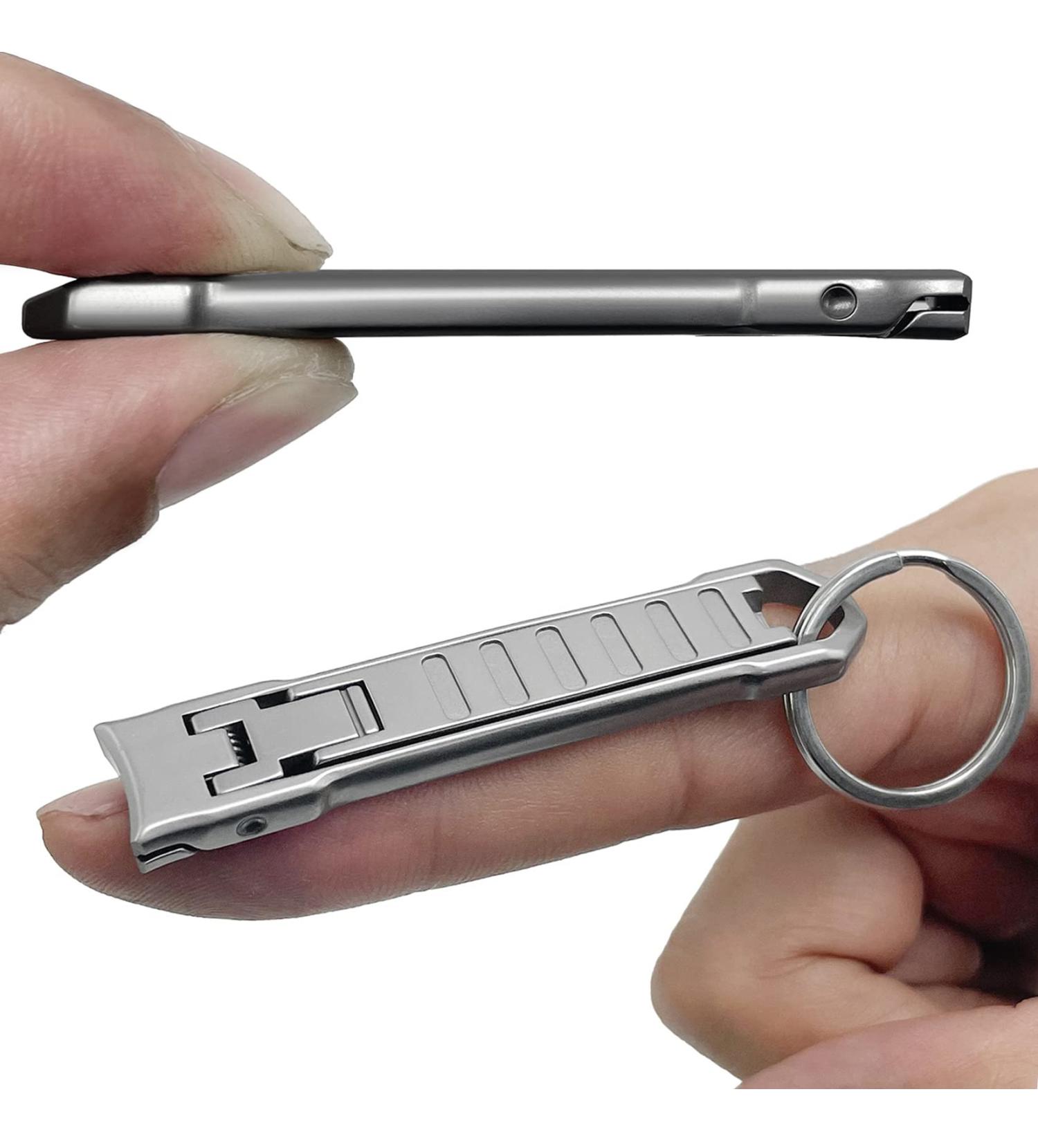 XGIZMOO Nail Clippers with Glass Nail File - Portable Folding Mini Cutter for Natural Nails | Curved Trimmer with Keychain | Wide Jaw Design | X021DB-S - Buy Online on GoSupps.com