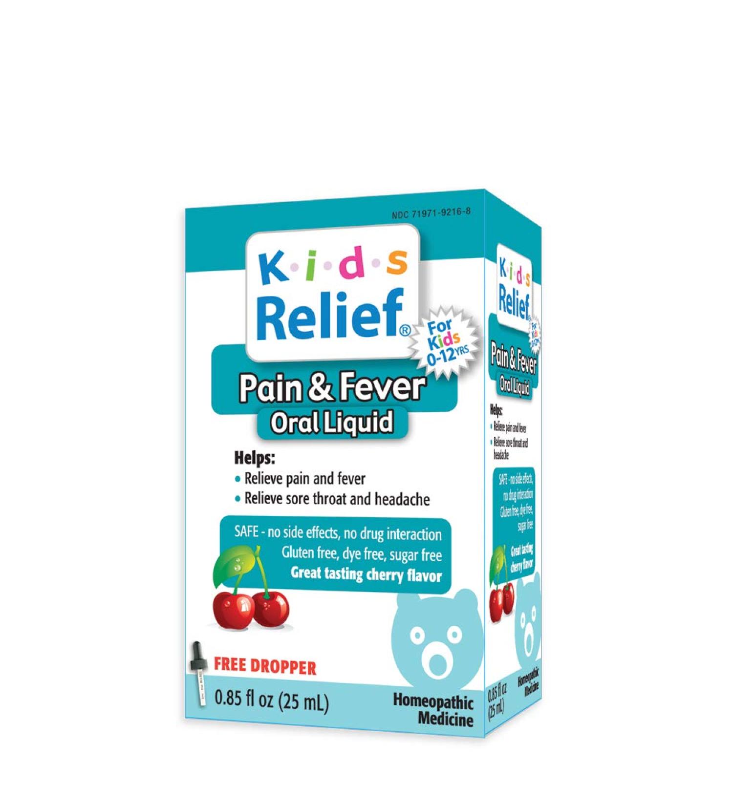 Kids Relief Pain & Fever Homeopathic Oral Liquid - 0.85 fl oz - Buy Online on GoSupps.com