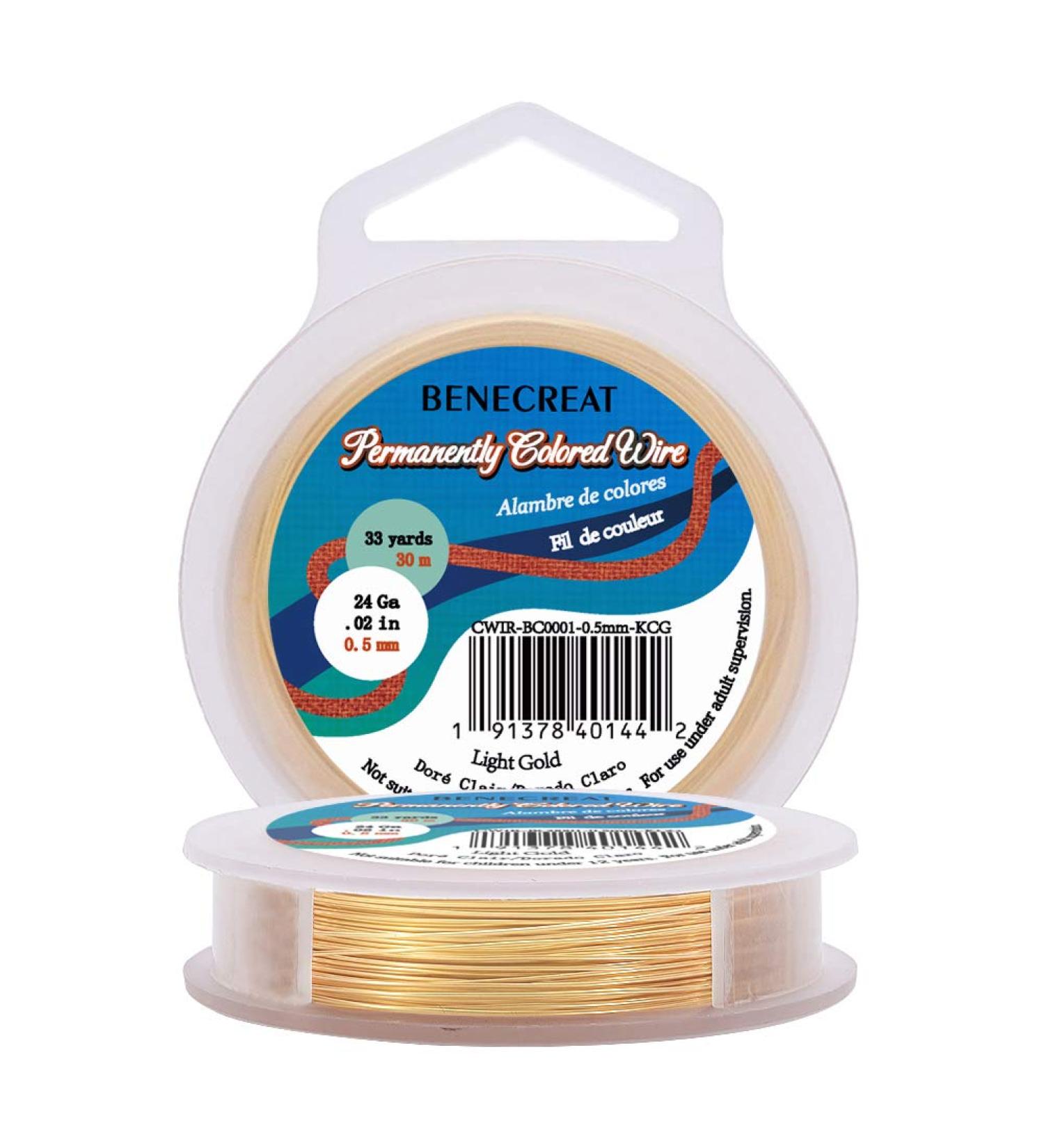 KC Gold Copper Wire 24-Gauge 33-Feet/11-Yard for Jewelry Making | Tarnish Resistant Craft Wire - BENECREAT - Buy Online on GoSupps.com
