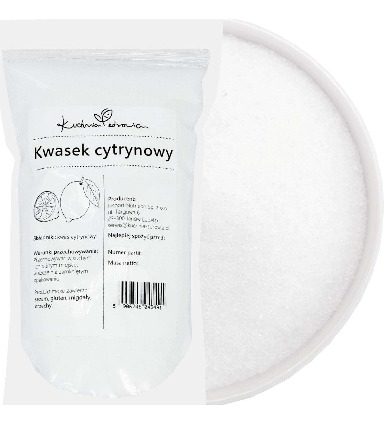 Acide Citrique Alimentaire Pur Qualit Naturelle pour Cuisine & Nettoyage 1 Kilogramme | KUCHNIA ZDROWIA 1 kg (Lot de 1) - Buy Online on GoSupps.com